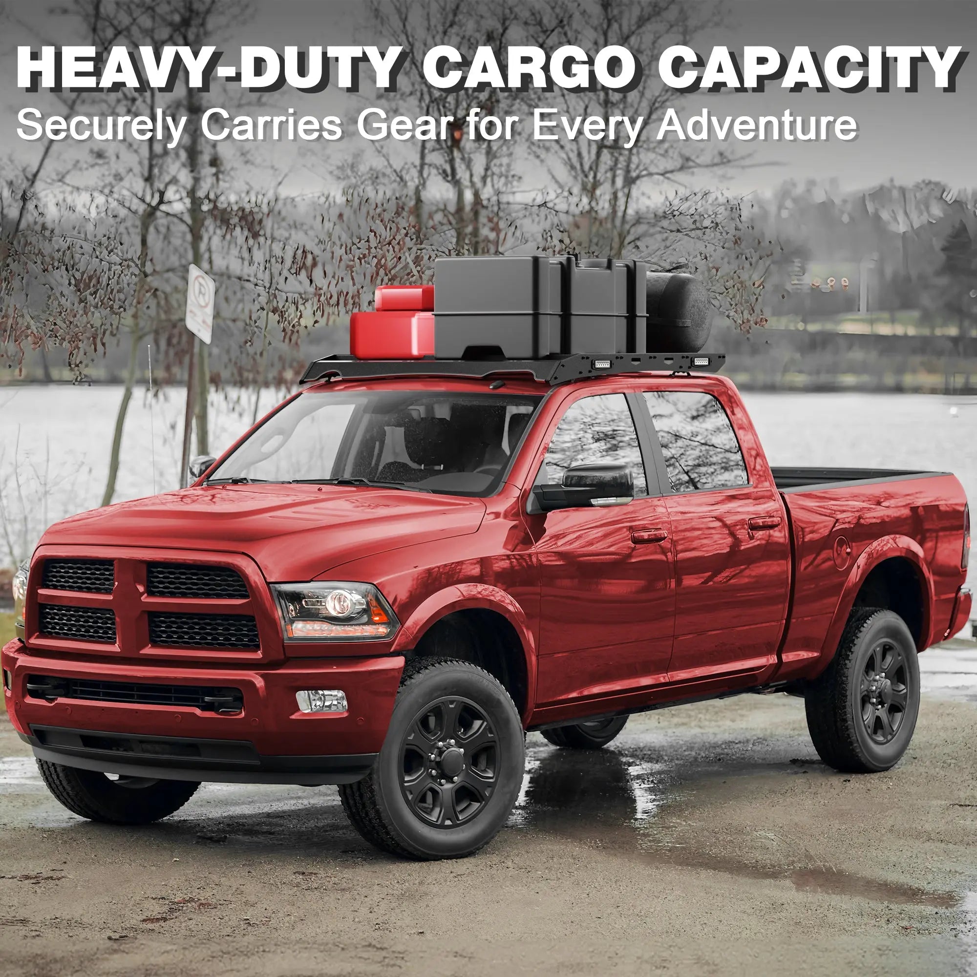 Longsun Ram 2500 Roof Rack Rooftop Cargo Rack for 2010-2018 RAM 2500 Crew Cab