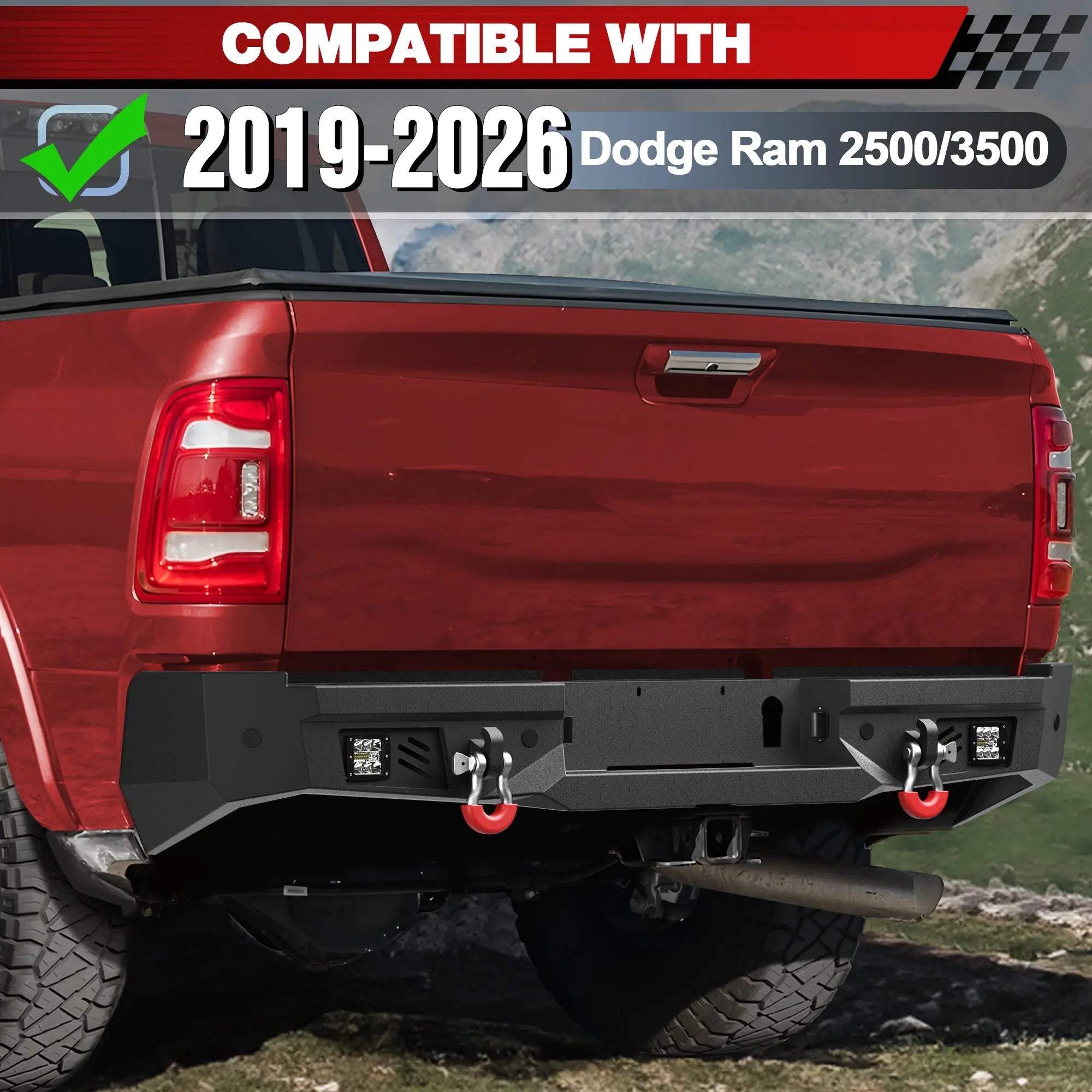 Longsun Ram Front & Rear Bumper for 2019 2020 2021 2022 2023 2024 2025 2026 Ram 2500 & 3500