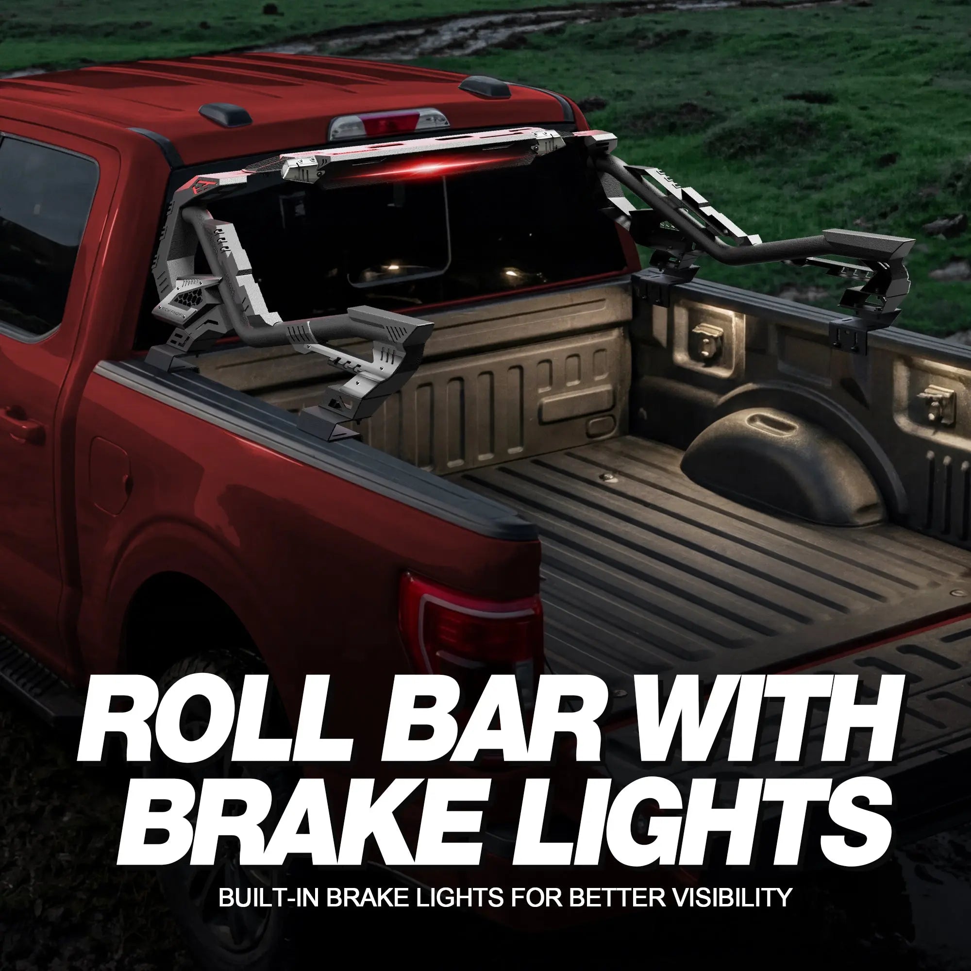 Truck Roll Bar for Full-Size Trucks, Adjustable High Clearance Carbon Steel Truck Bed Rack & Chase Rack Compatible with Ford F-150, F-250, F-350, Chevy Silverado, GMC Sierra, Ram 1500/2500/3500, Toyota Tundra & Nissan Titan