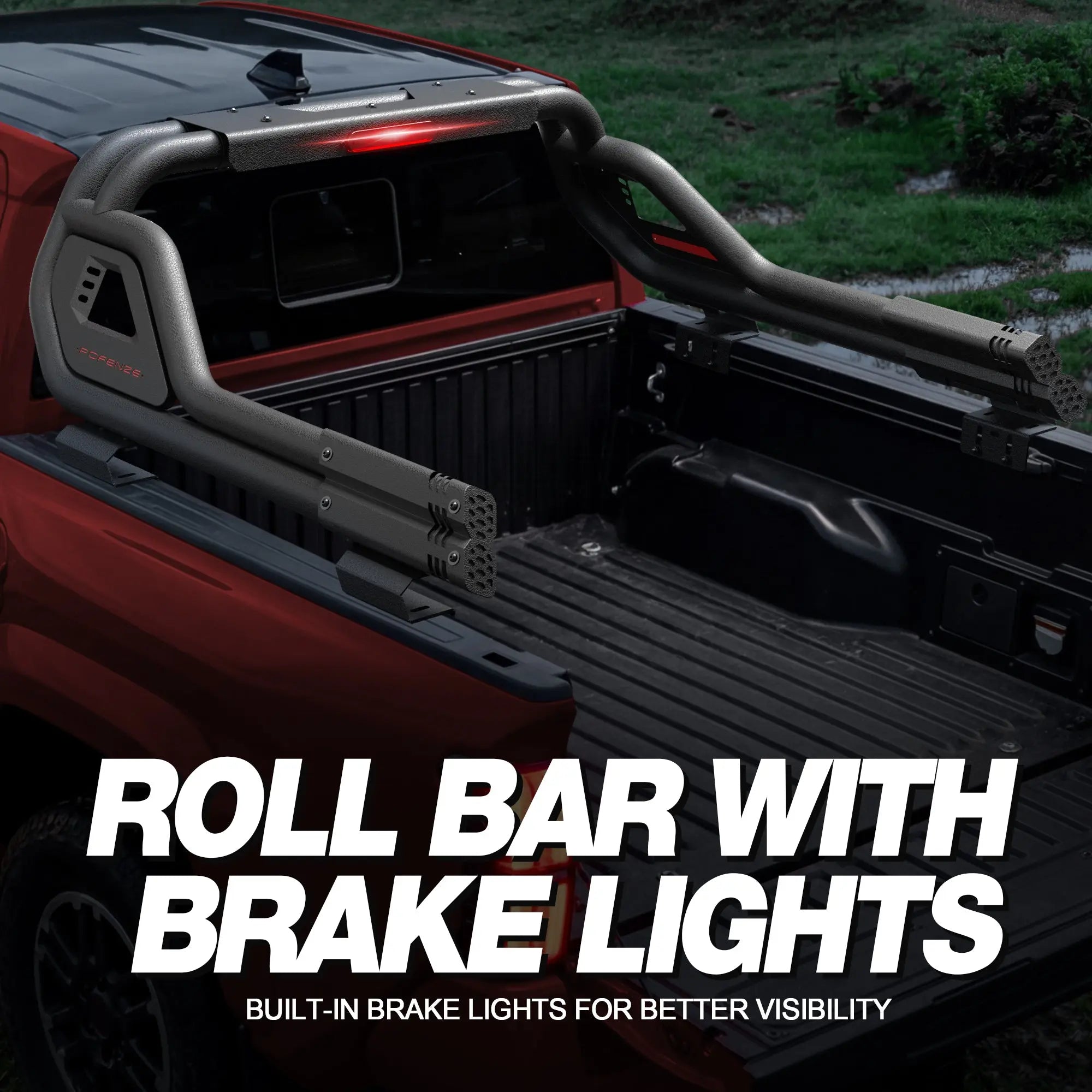 Truck Roll Bar for Mid-Size Trucks, Adjustable Sport Bar & Chase Rack Compatible with Toyota Tacoma, Jeep Gladiator JT, Chevy Colorado, GMC Canyon, Ford Ranger, Nissan Frontier & Honda Ridgeline