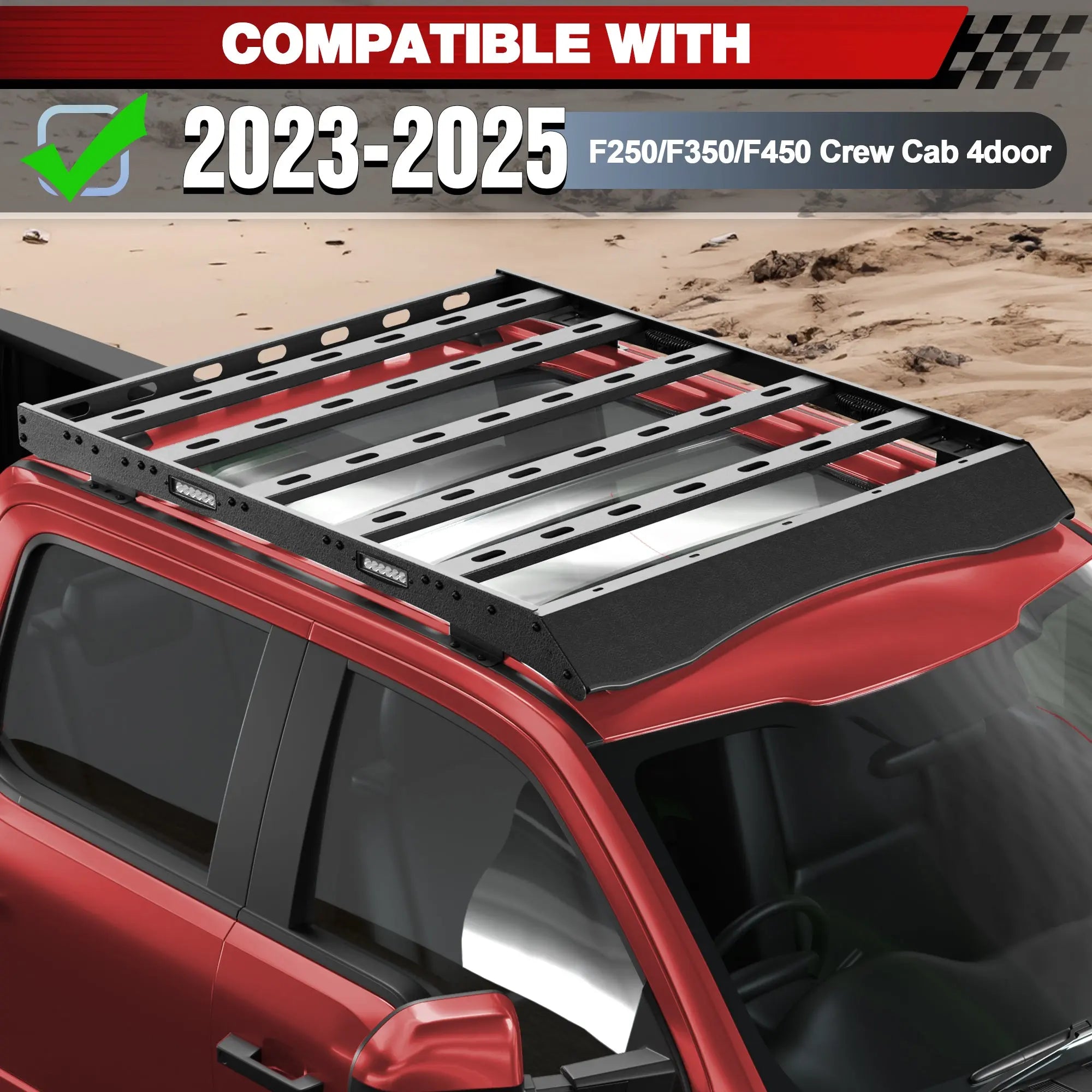 F250 Roof Rack for 2023-2024-2025 Ford F250 F350 F450 Super Duty Crew Cab