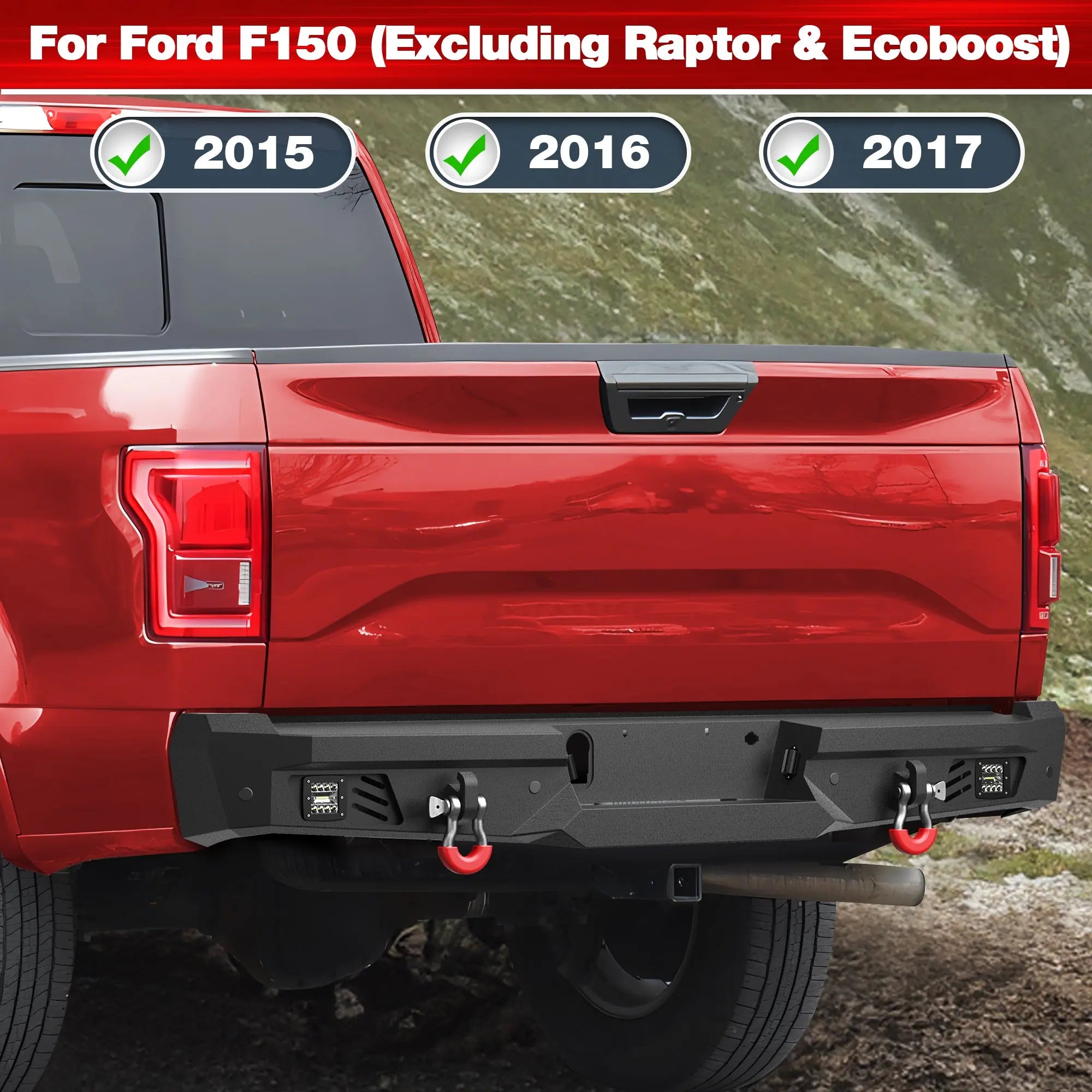 Longsun F150 Front and Rear Bumper for 2015 2016 2017 Ford F150 (Excluding Raptor and Ecoboost)