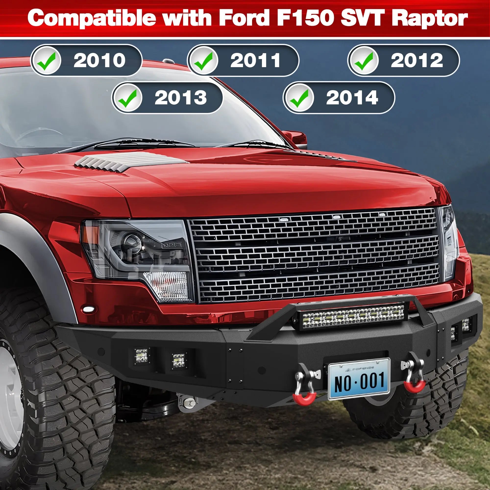 Longsun F150 Front Bumper w/Winch Plate for 2010 2011 2012 2013 2014 Ford F150 SVT Raptor