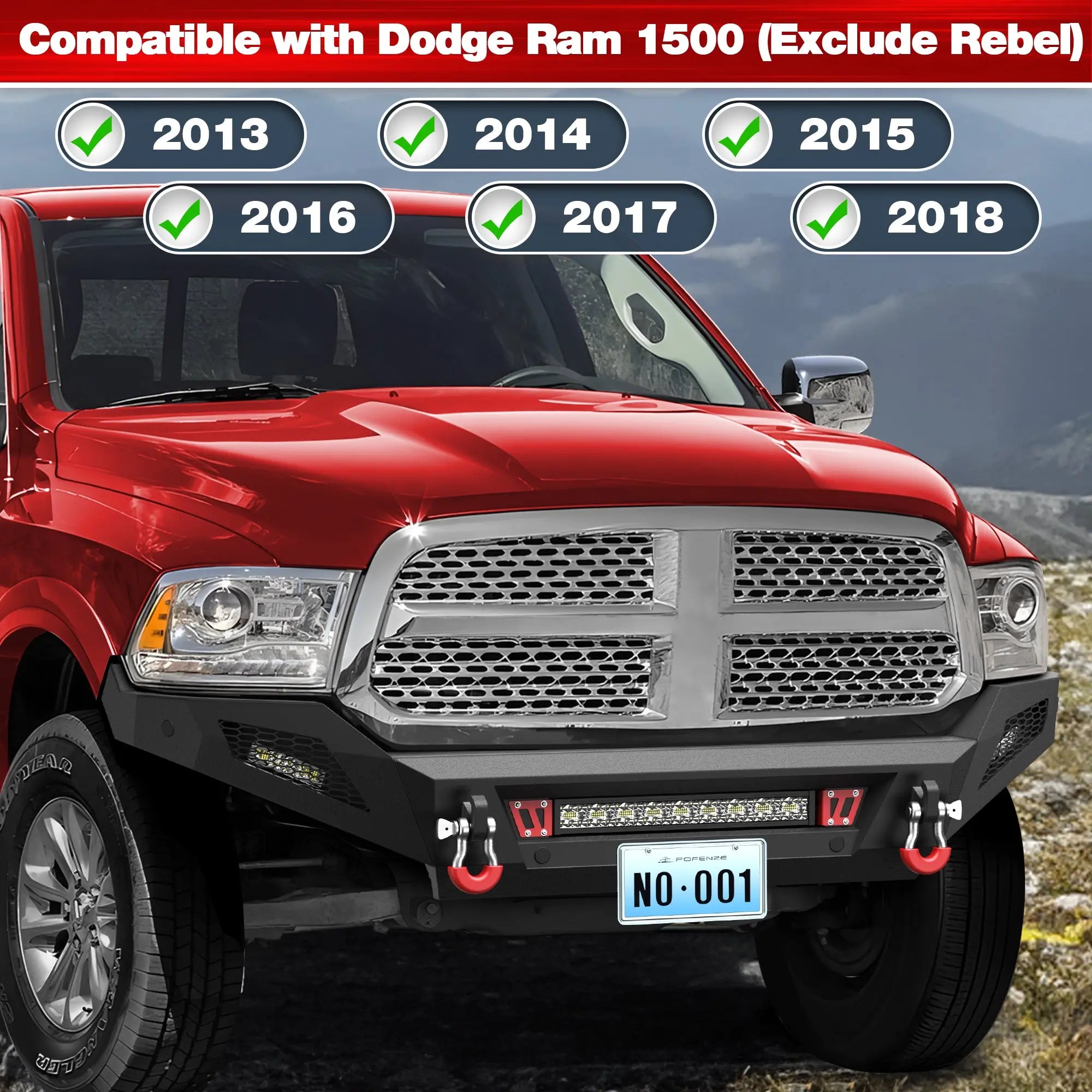 Front Bumper for 2013–2018 Ram 1500 & 2019–2024 Ram 1500 Classic