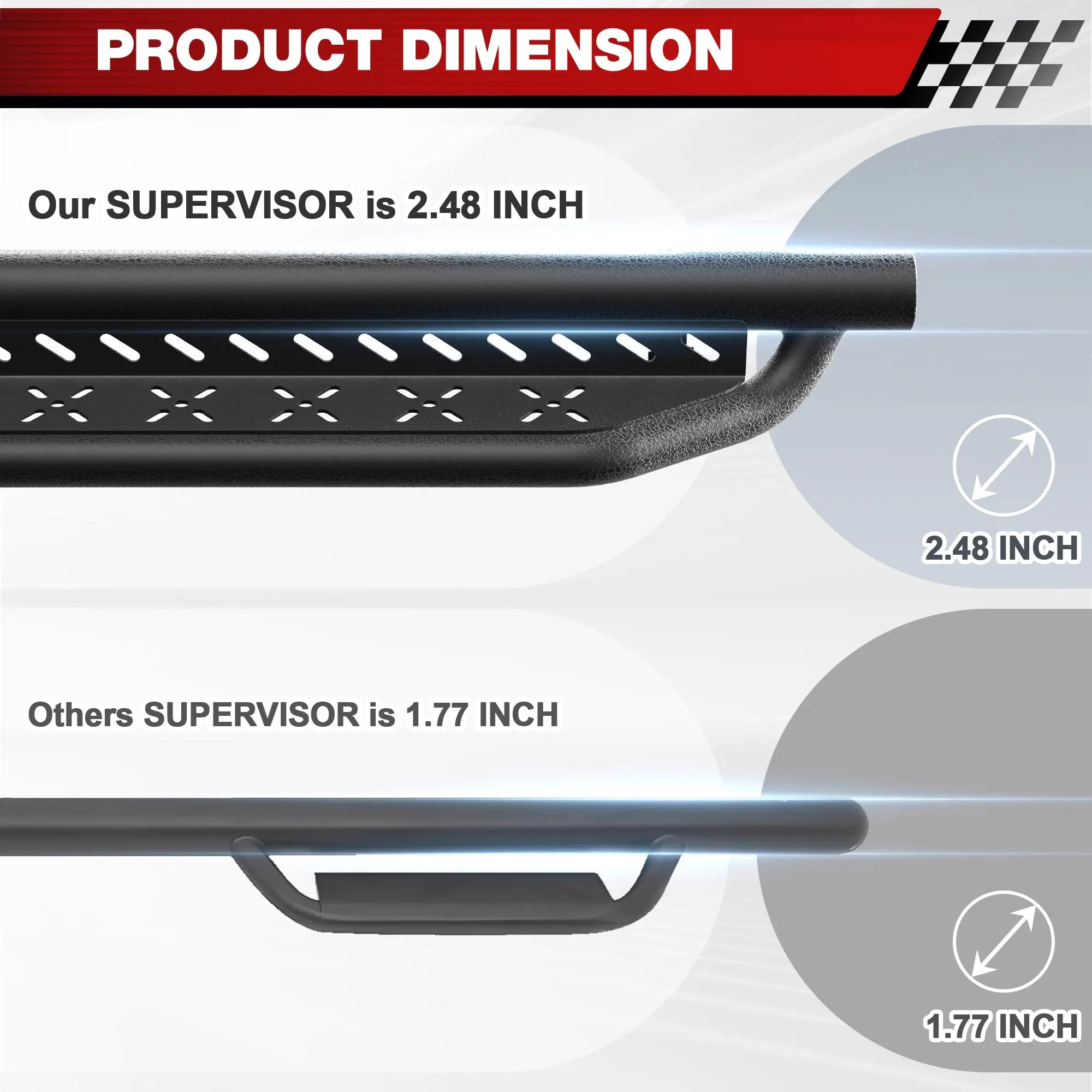 Running Boards for 2005–2026 Nissan Frontier Crew Cab, Dual Raised Step Side Steps, 550 LB Carbon Steel Nerf Bars