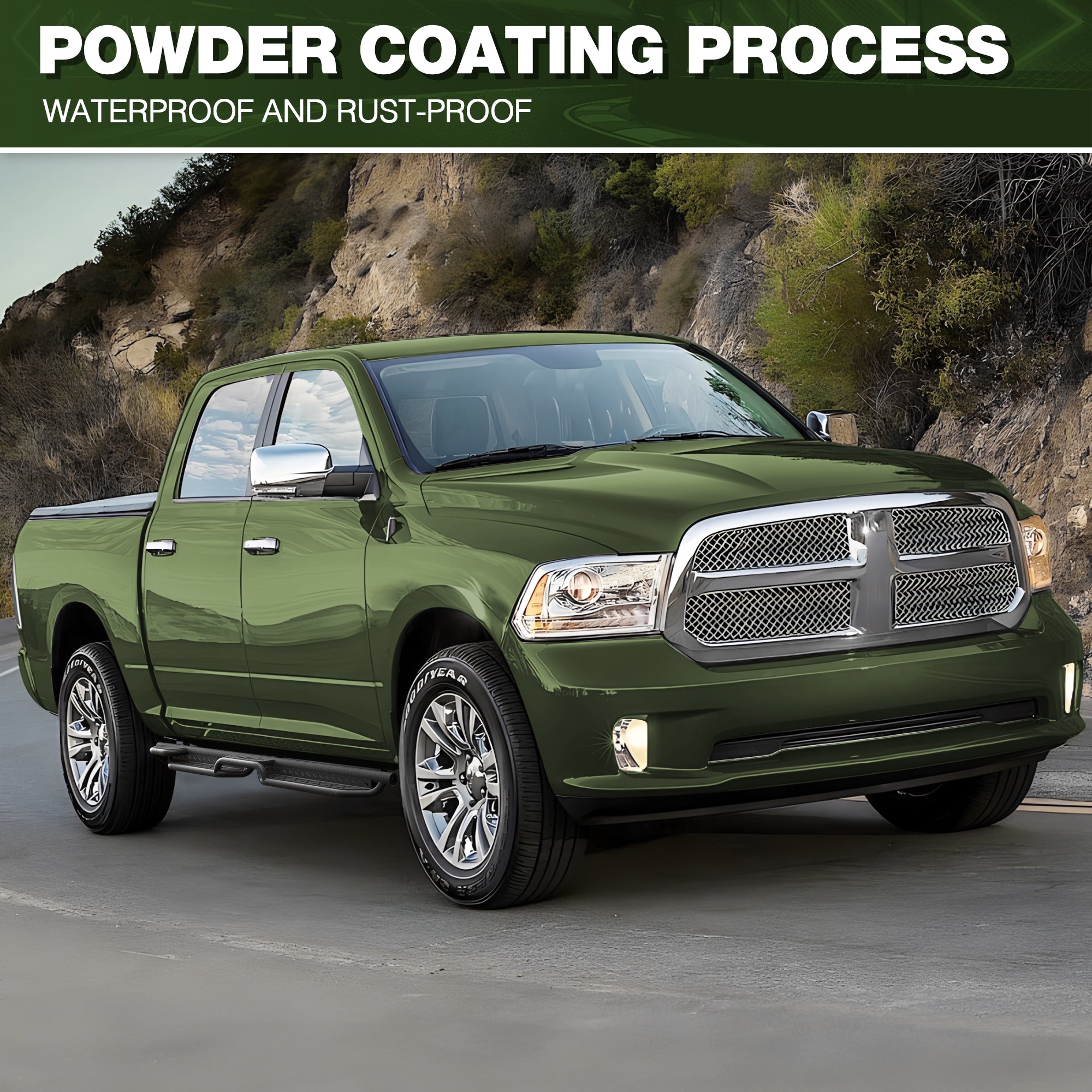 Running Boards Side Steps Compatible with 2009-2018 Dodge Ram 1500 (Including 2019-2025 Classic), 2010-2025 Ram 2500/3500 Crew Cab
