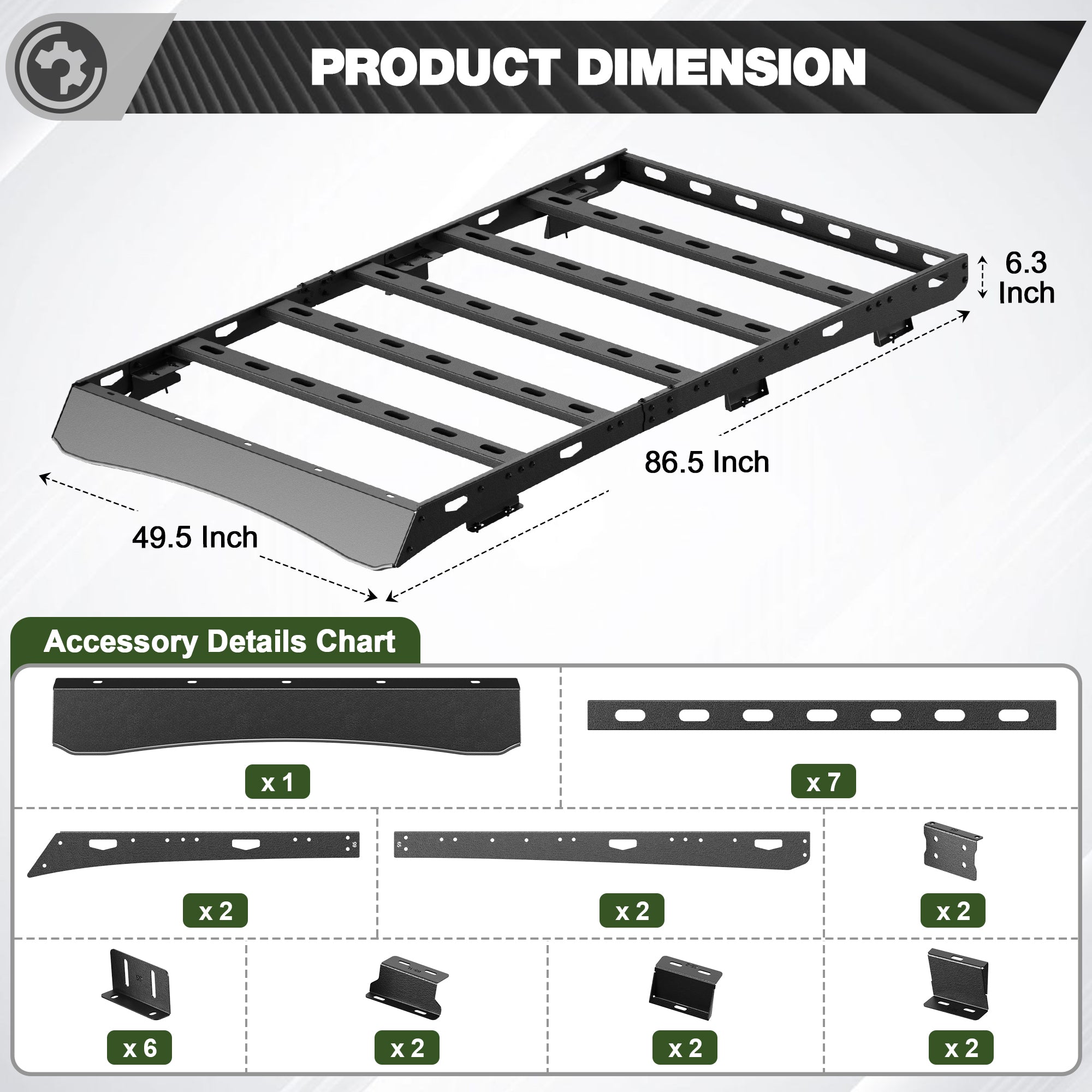 Explorer Roof Rack Rooftop Cargo Carrier Compatible for Ford Explorer 2020 2021 2022 2023 2024