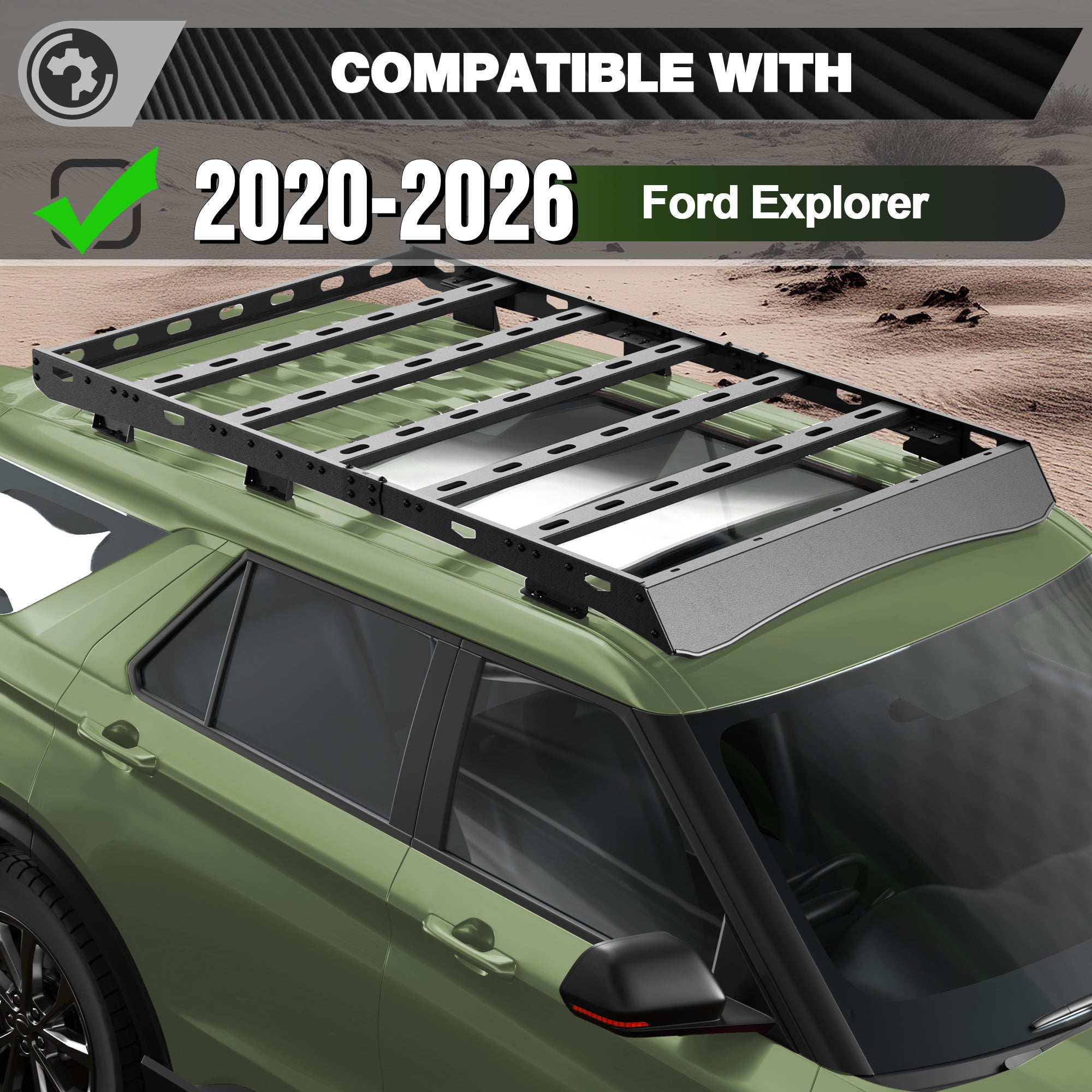 Explorer Roof Rack Rooftop Cargo Carrier Compatible for Ford Explorer 2020 2021 2022 2023 2024