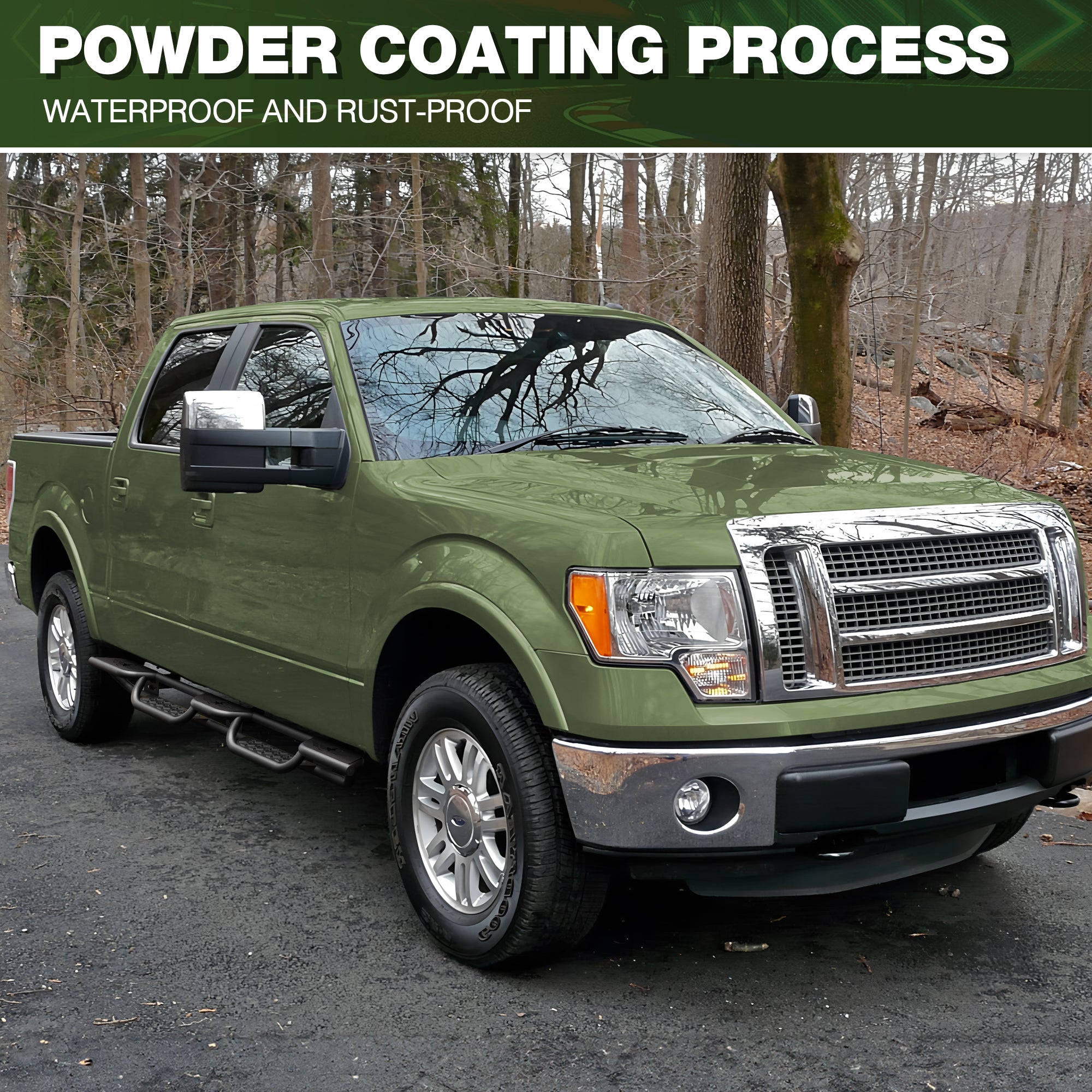 F150 Running Boards Side Steps for 2009-2014 Ford F-150 SuperCrew (4-Door)
