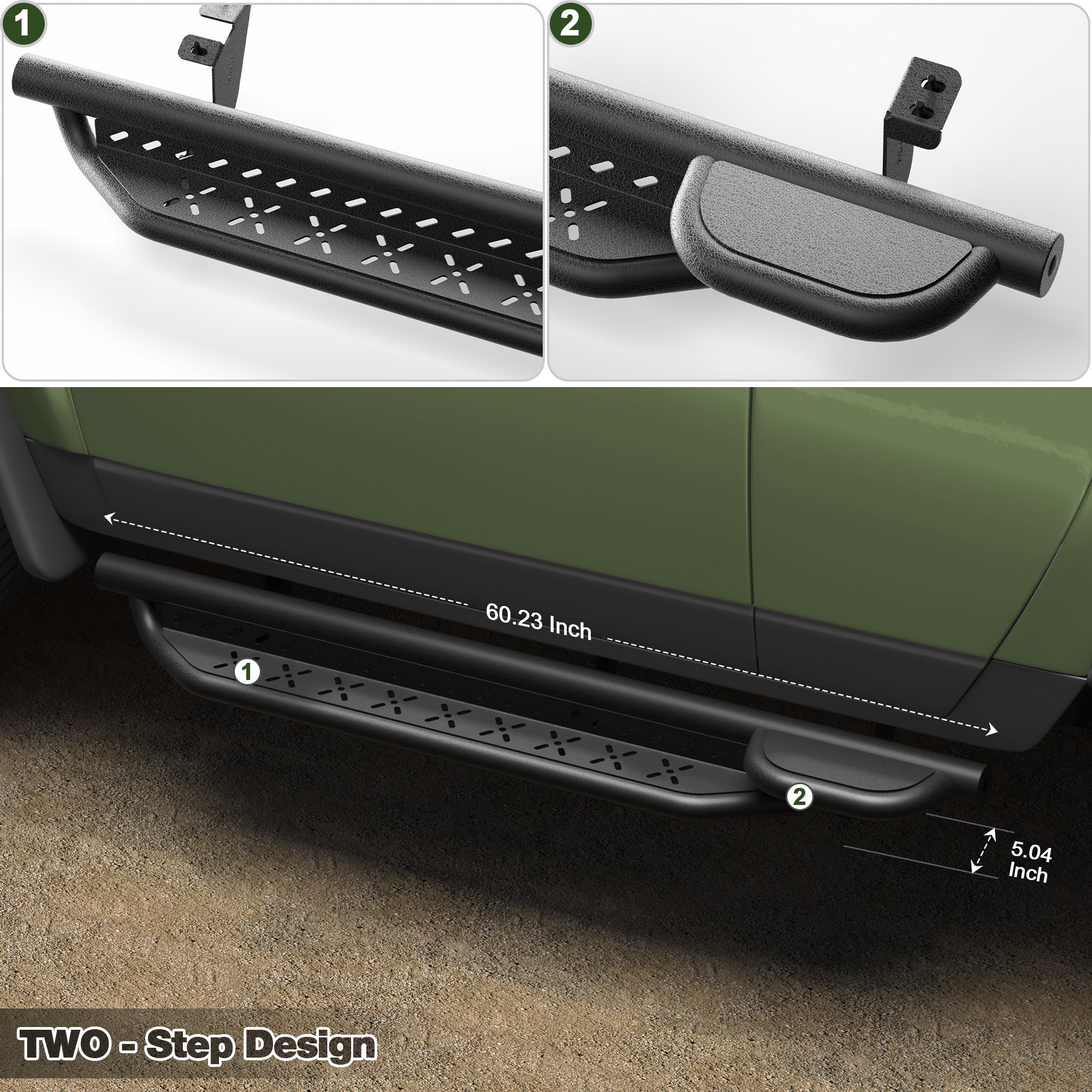 FJ Cruiser Running Boards Side Steps for 2007-2014 Toyota FJ Cruiser