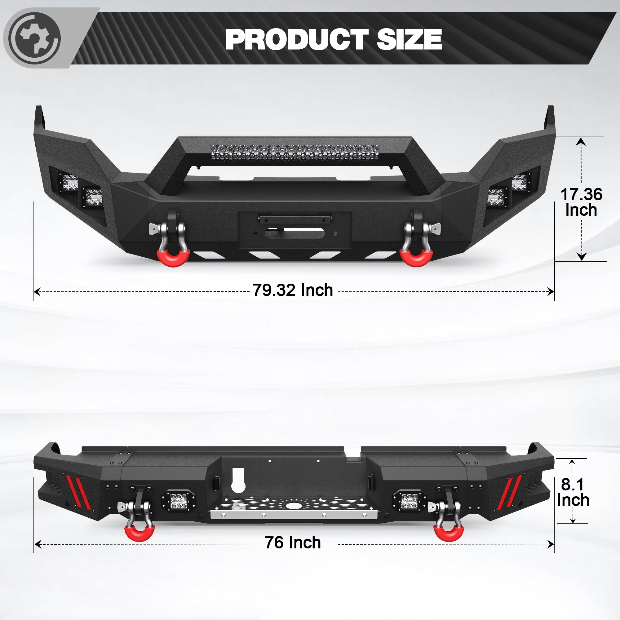 Front & Rear Bumper Kit for 2013-2018 Ram 1500 & 2019-2024 Ram 1500 Classic