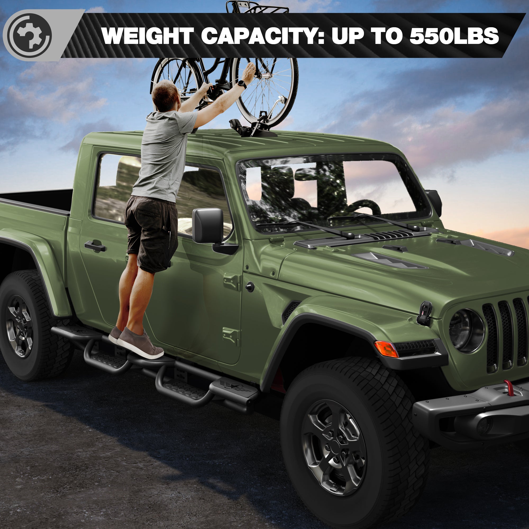 Jeep JT Running Boards for 2020-2026 Jeep Gladiator JT (4-Door)