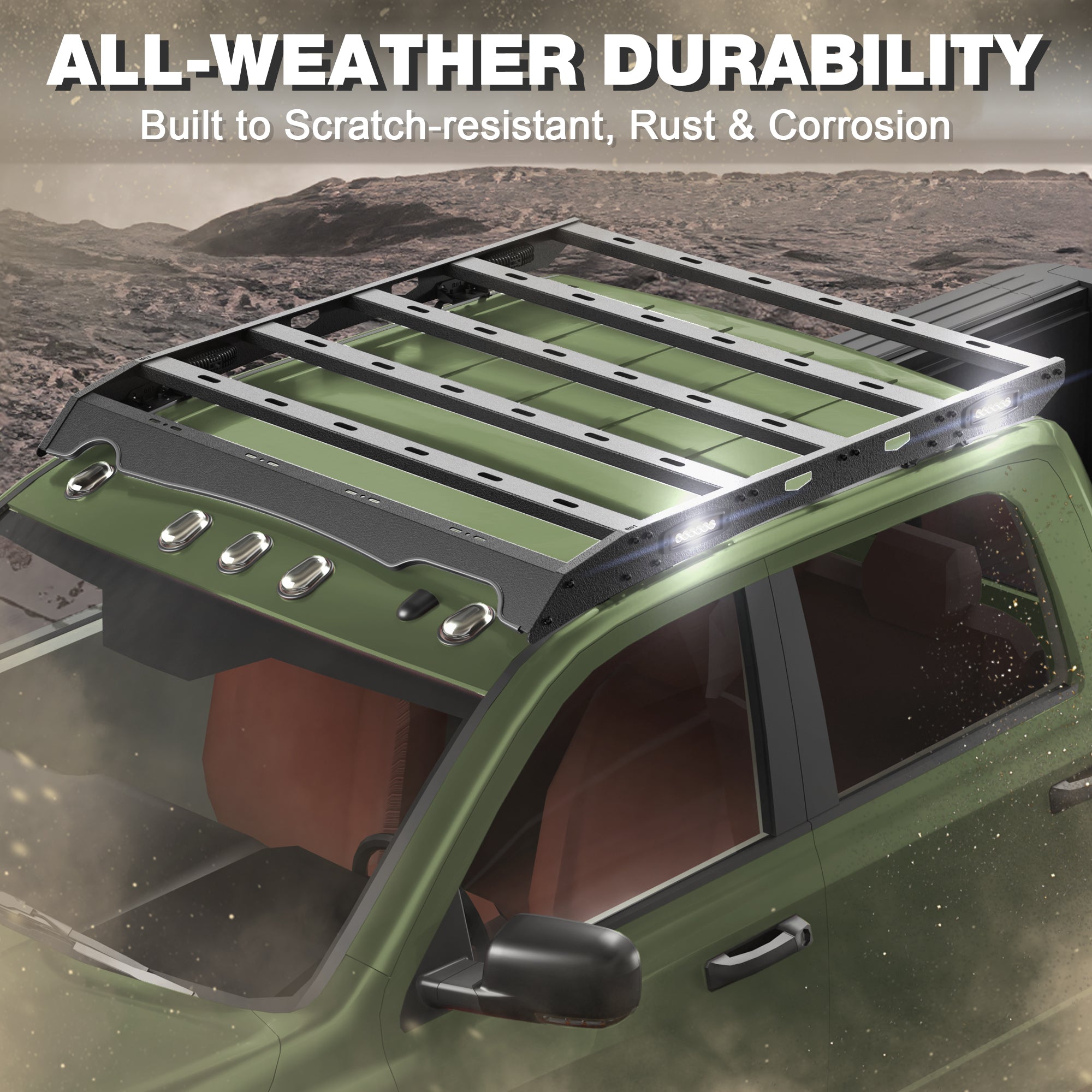 RAM 2500 Roof Rack Rooftop Cargo Rack for 2010-2018 RAM 2500 Crew Cab 800 lb Rated Load