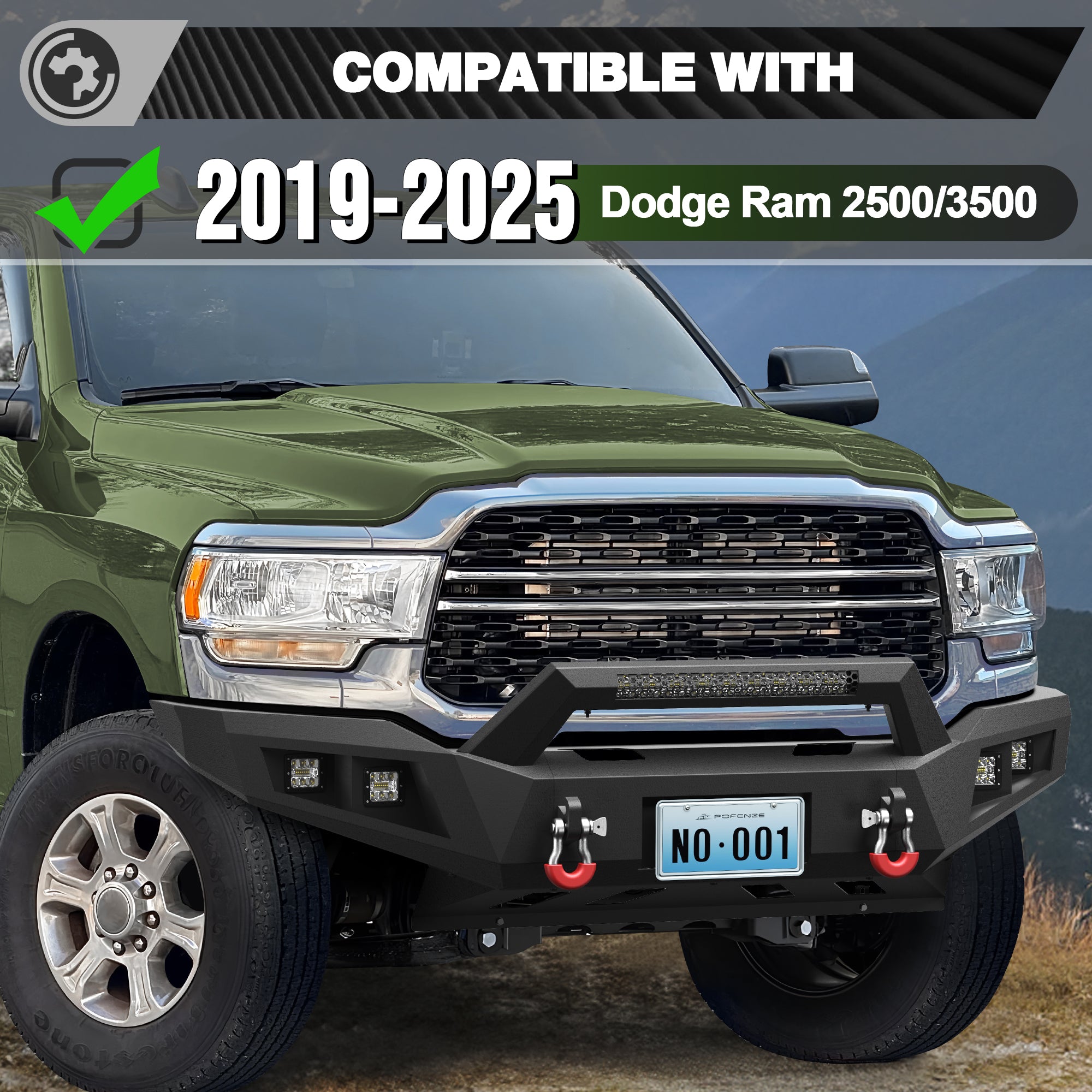 Ram Front & Rear Bumper for 2019 2020 2021 2022 2023 2024 2025 2026 Ram 2500 & 3500