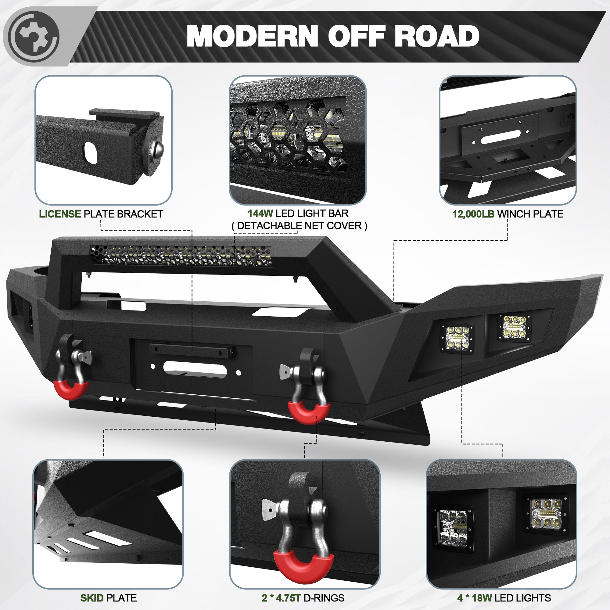 Ram Front & Rear Bumper for 2019 2020 2021 2022 2023 2024 2025 2026 Ram 2500 & 3500