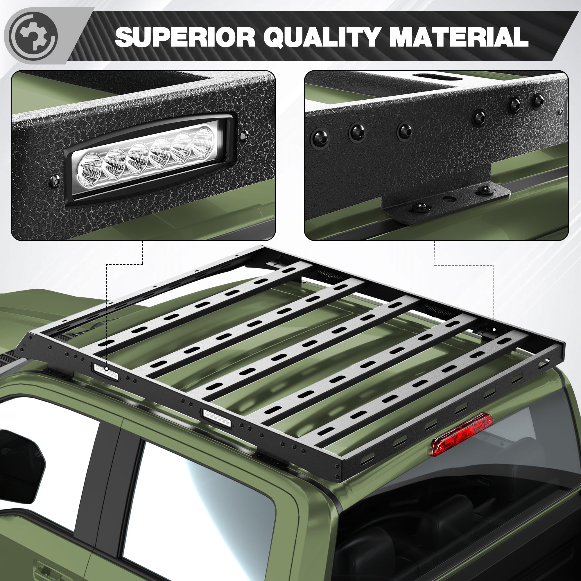 Roof Rack Rooftop Cargo Carrier Compatible for F250/F350/F450 2017 2018 2019 2020 2021 2022