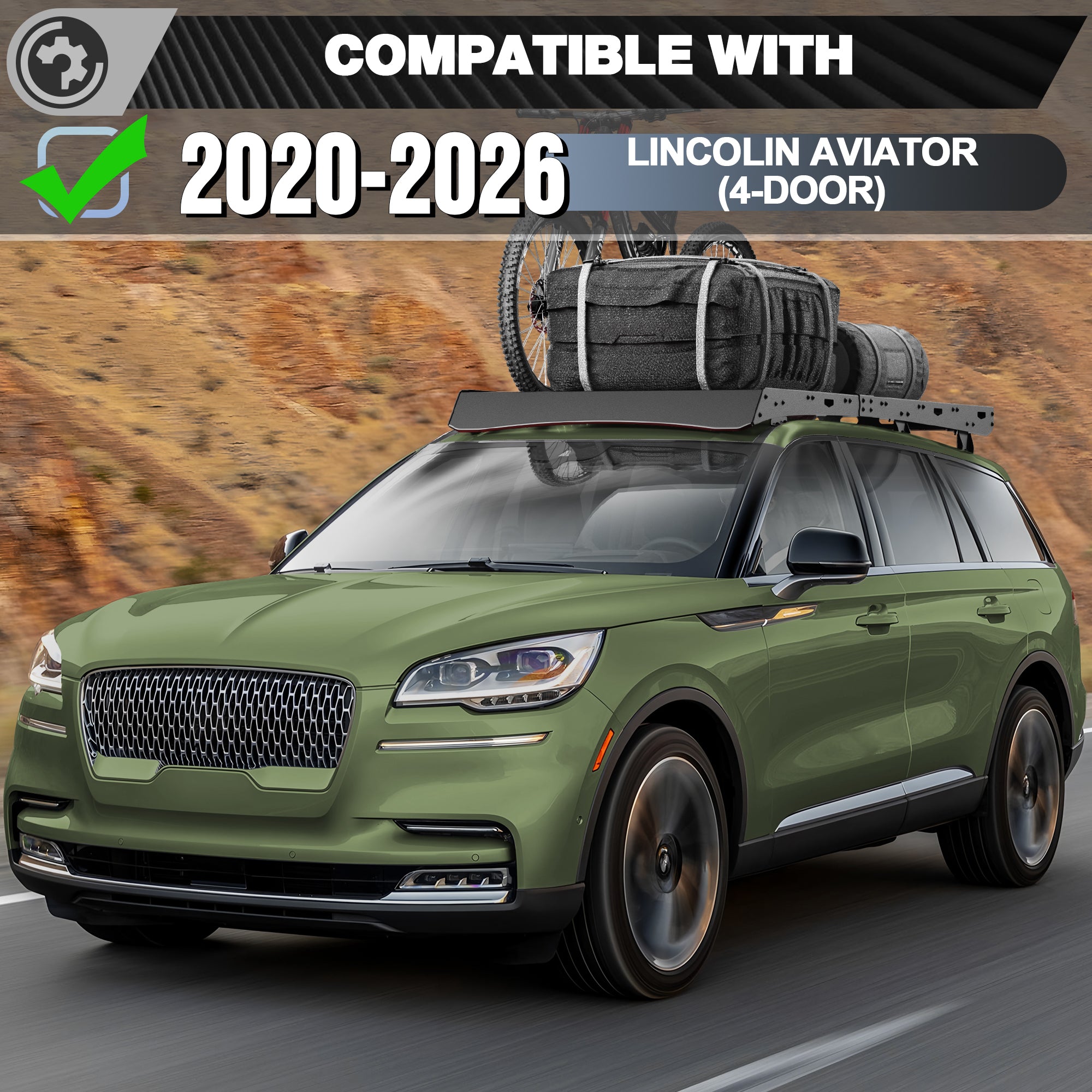 Roof Rack for 2020-2021-2022-2023-2024-2025-2026 Lincoln Aviator 800 lbs Static Load Capacity
