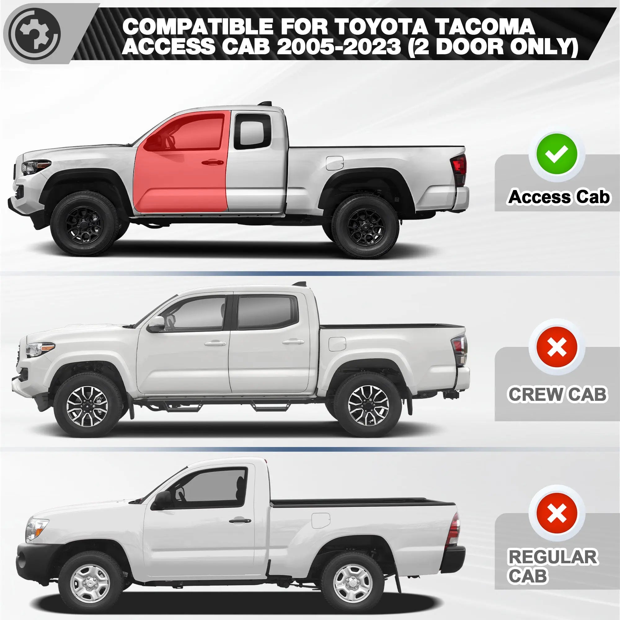Running Boards Side Steps for 2005-2023 Toyota Tacoma Access Cab nadiaauto
