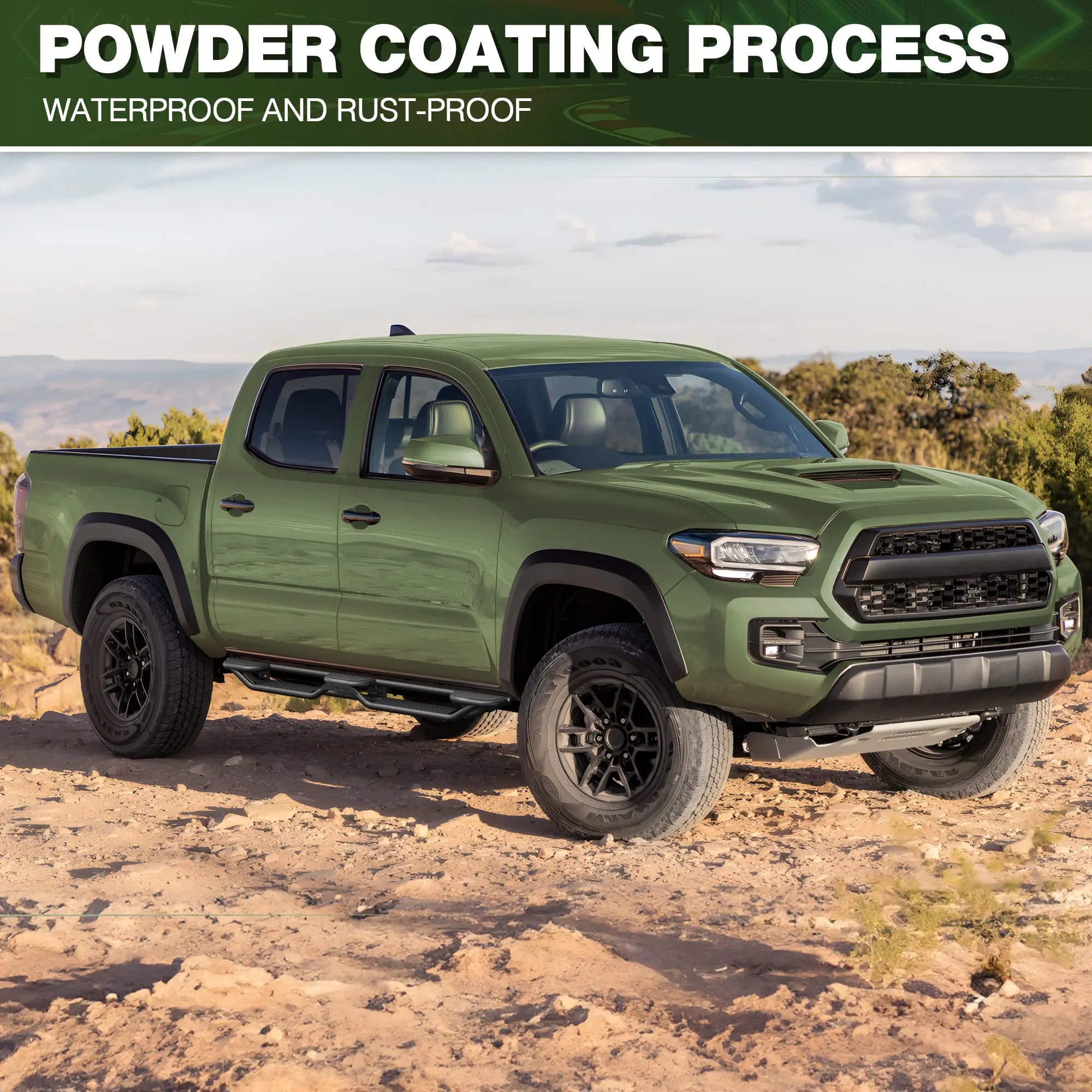 Running Boards Side Steps for 2005-2023 Toyota Tacoma Double Cab (4-Door) nadiaauto