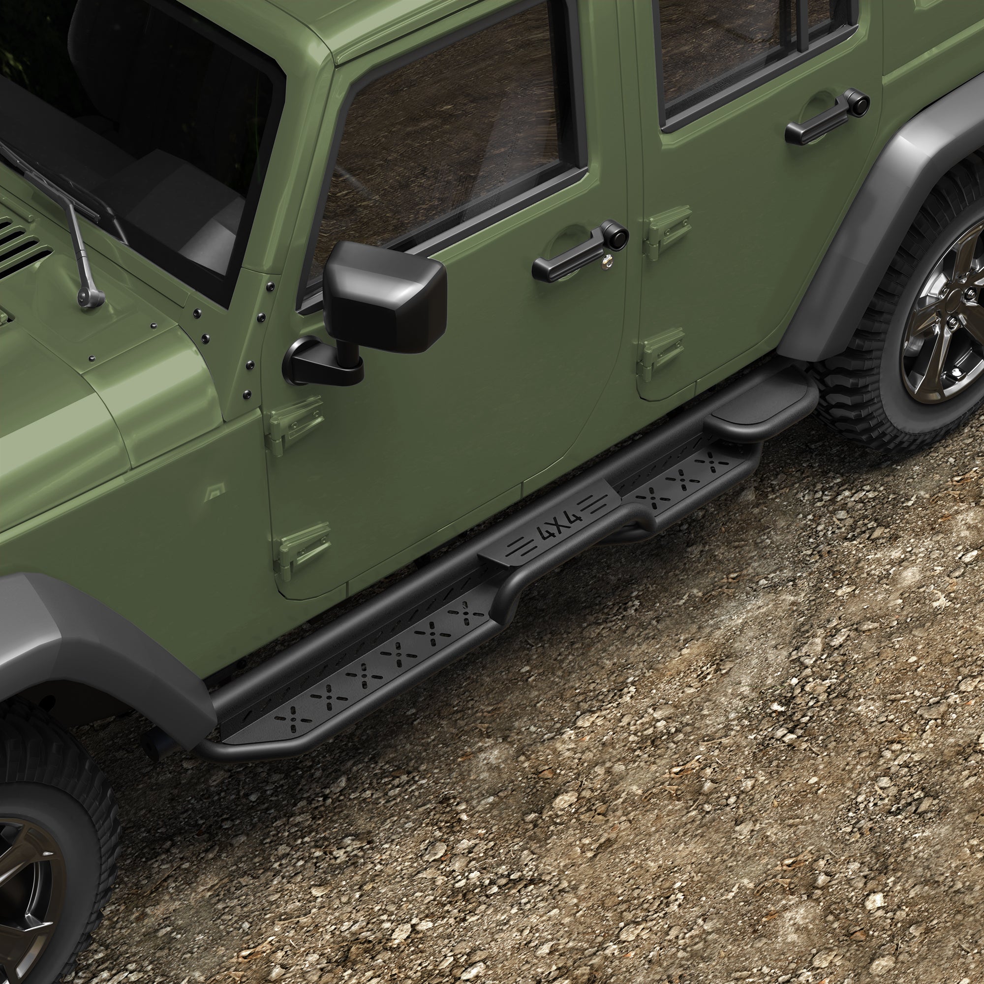 Running Boards Side Steps for 2007-2018 Jeep Wrangler JK Unlimited (4-Door)