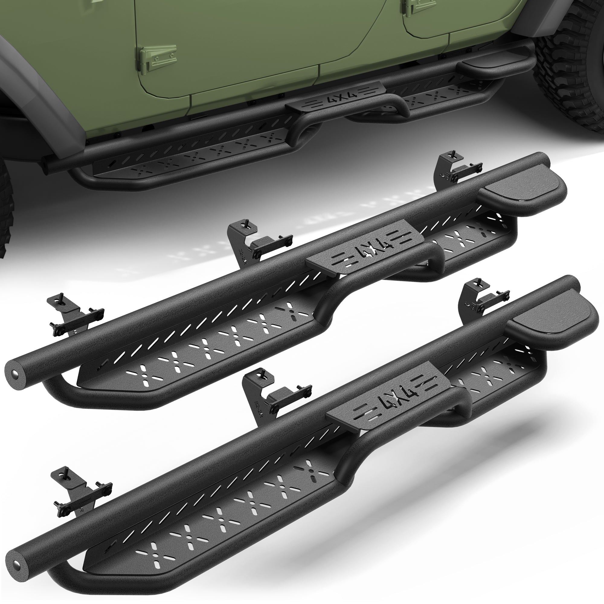 Running Boards Side Steps for 2007-2018 Jeep Wrangler JK Unlimited (4-Door)