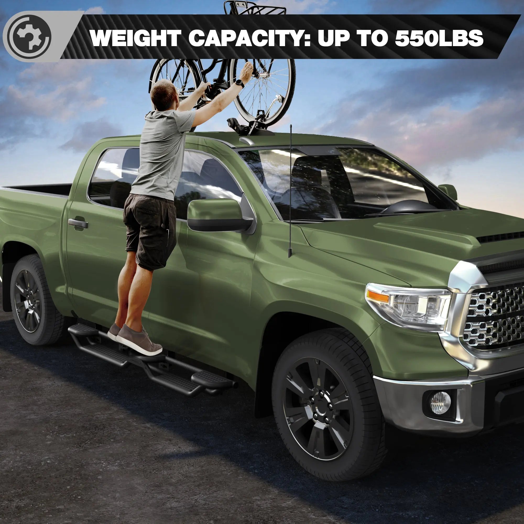 Running Boards Side Steps for 2007-2021 Toyota Tundra CrewMax nadiaauto