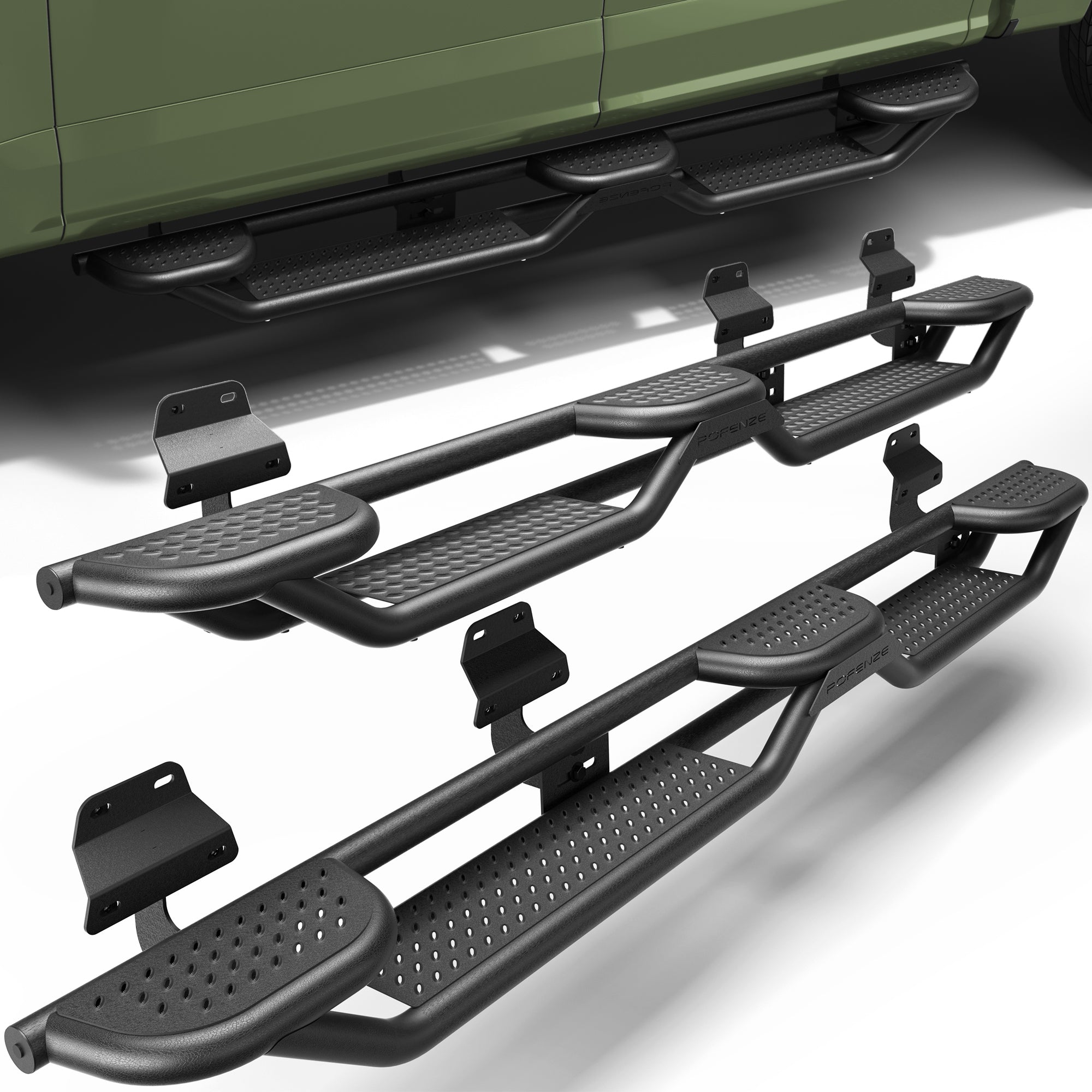 Running Boards Side Steps for 2015-2025 Ford F-150 SuperCrew & 2017-2025 Ford F250 F350 Super Duty Crew Cab