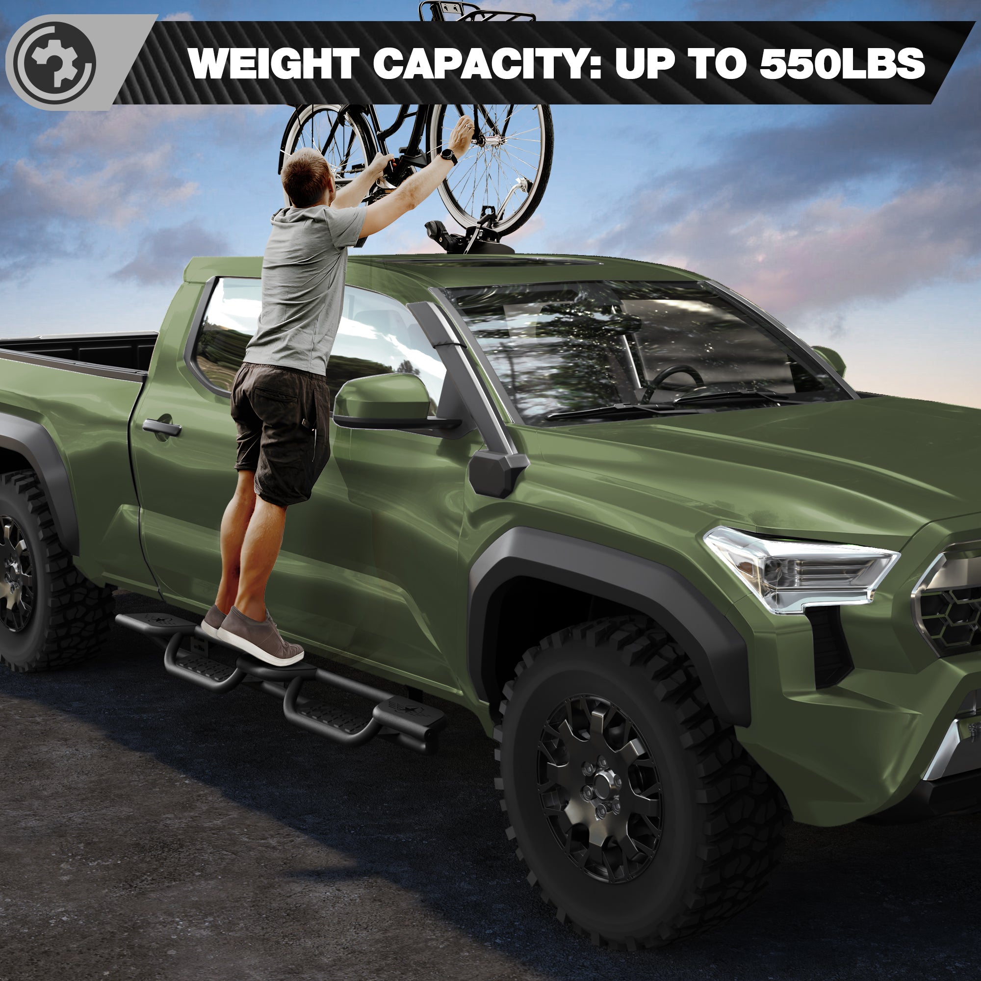 Running Boards Side Steps for 2024 2025 2026 Toyota Tacoma Double Cab