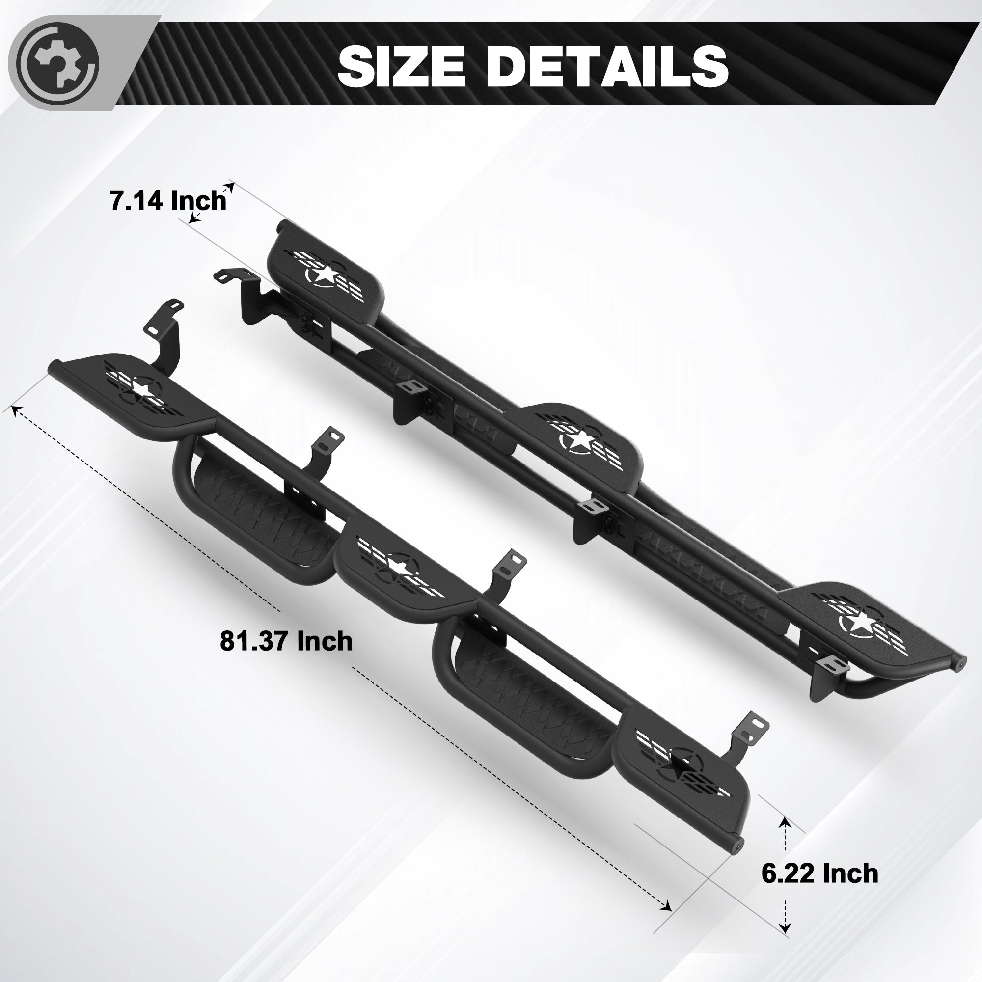 Tundra Running Boards Side Steps for 2007-2021 Toyota Tundra CrewMax