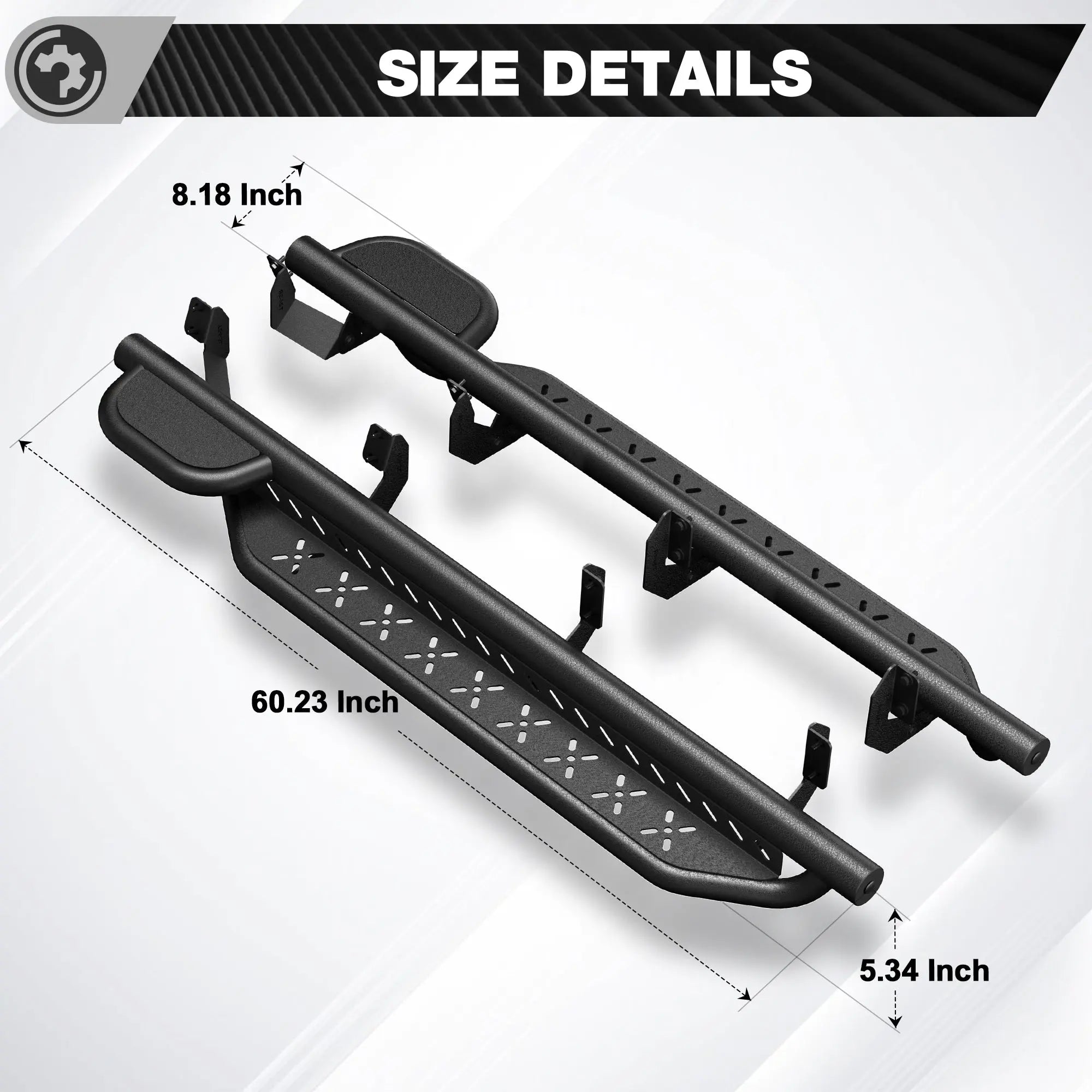 Running Boards for 2007-2023 Toyota Land Cruiser LC76 | Single-Step Side Steps, Heavy-Duty Carbon Steel, 550 lbs Load Capacity nadiaauto