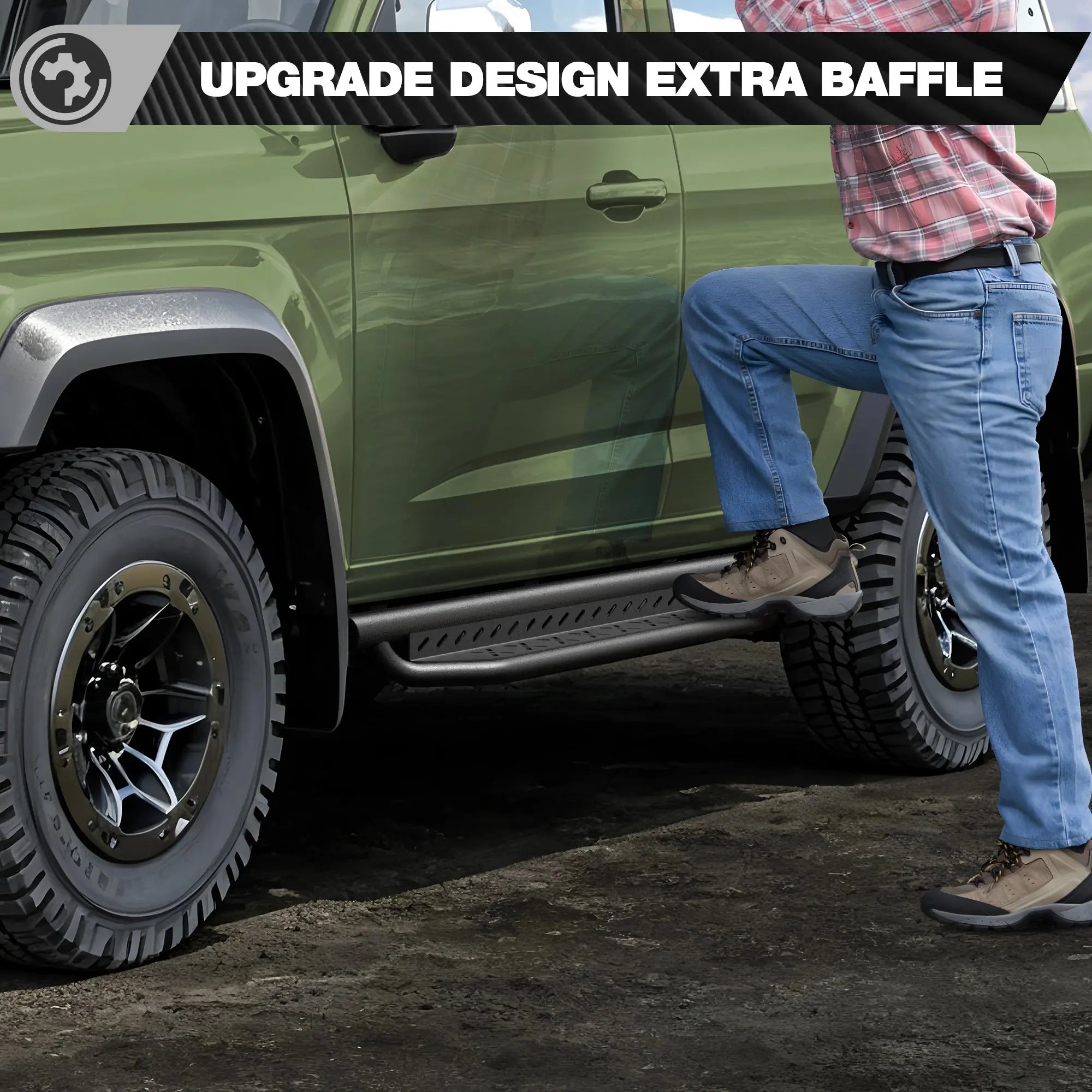 Running Boards for 2007-2023 Toyota Land Cruiser LC76 | Single-Step Side Steps, Heavy-Duty Carbon Steel, 550 lbs Load Capacity nadiaauto