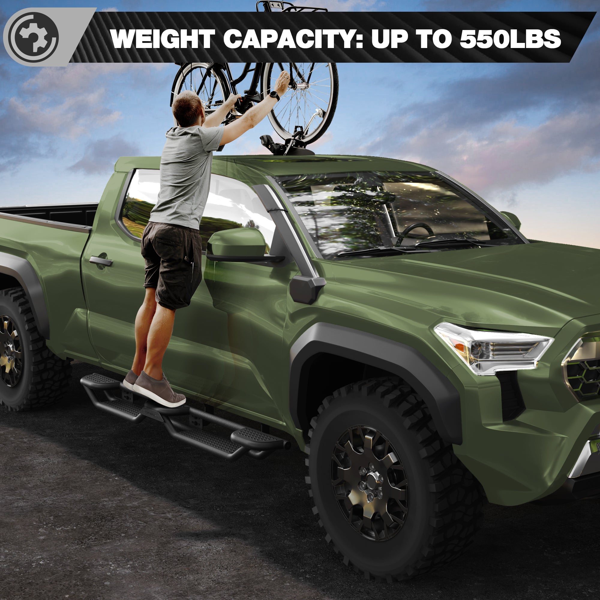 Running Boards for 2024 2025 2026 Toyota Tacoma Double Cab (4-Door)