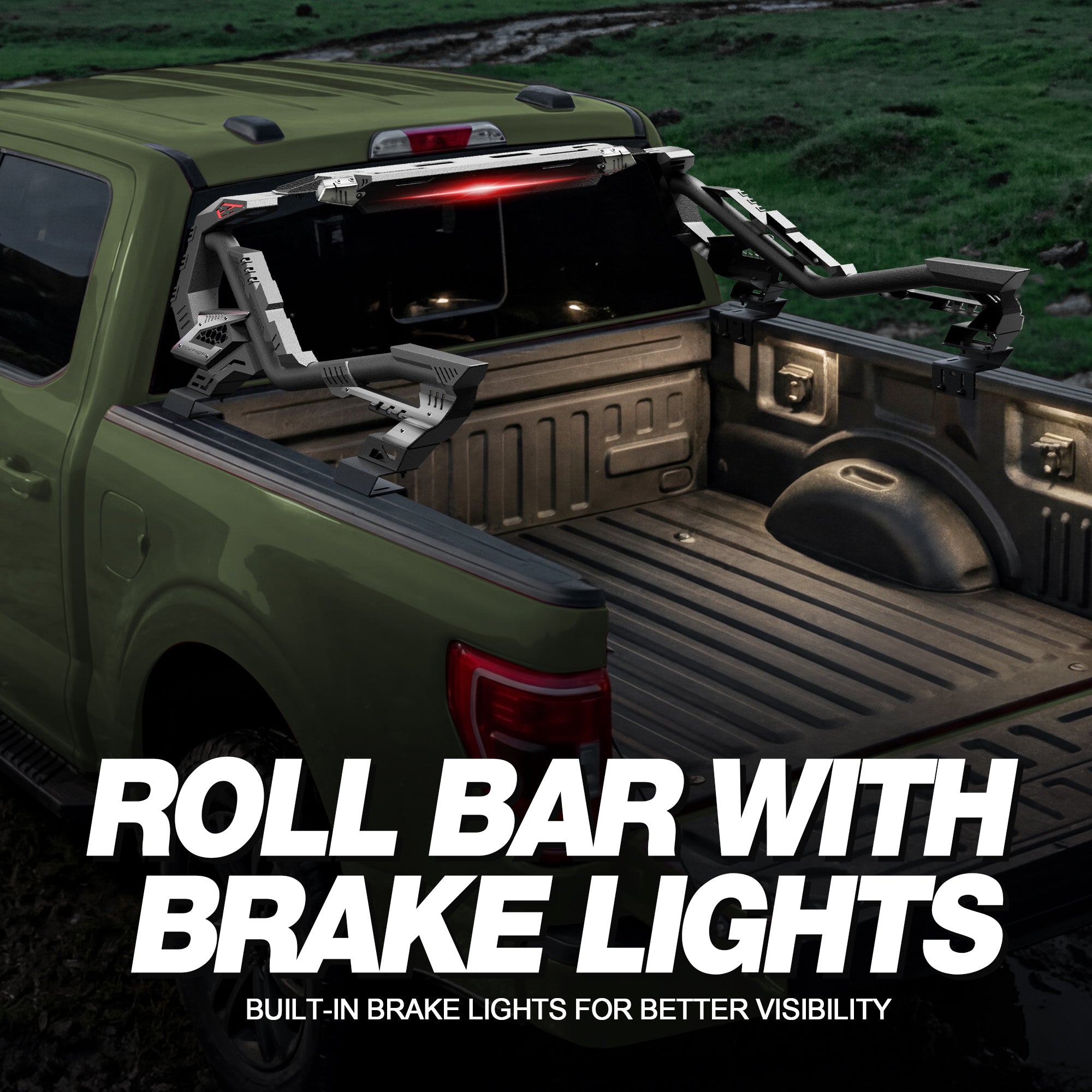 Truck Roll Bar for Full-Size Trucks, Adjustable High Clearance Carbon Steel Truck Bed Rack & Chase Rack Compatible with Ford F-150, F-250, F-350, Chevy Silverado, GMC Sierra, Ram 1500/2500/3500, Toyota Tundra & Nissan Titan