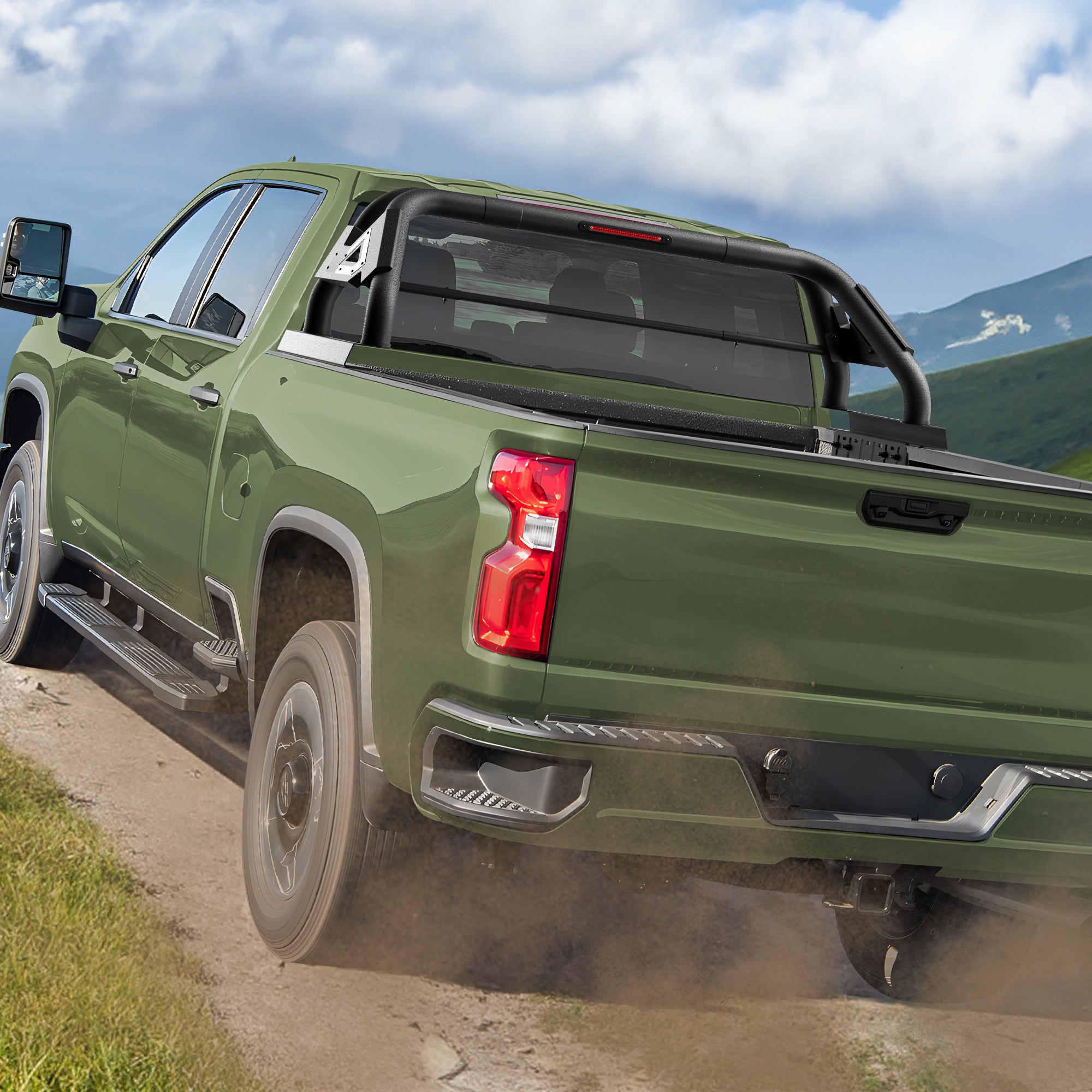 Truck Roll Bar for Full-Size Trucks, Heavy Duty Steel Chase Rack & Truck Bed Rack with Cab Protection for Ford F-150, Super Duty, Chevy Silverado, GMC Sierra, Ram, Toyota Tundra & Nissan Titan