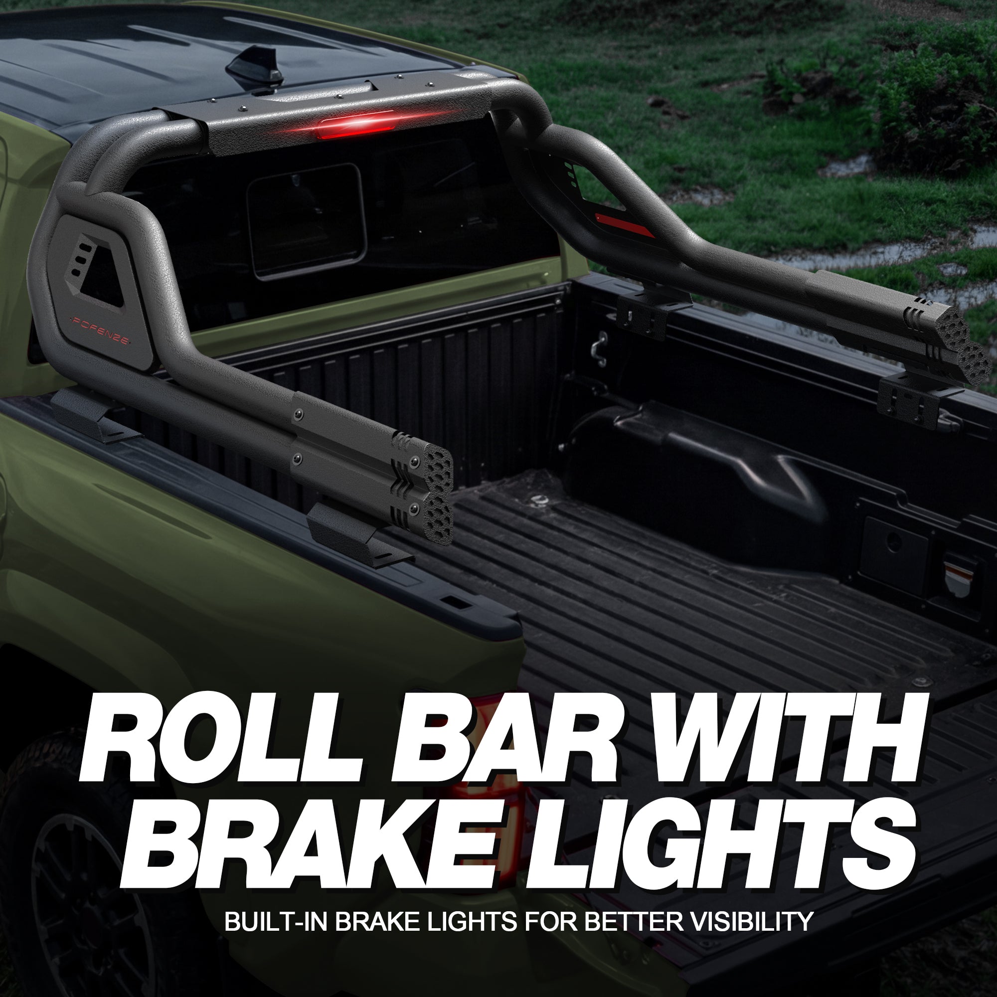 Truck Roll Bar for Mid-Size Trucks, Adjustable Sport Bar & Chase Rack Compatible with Toyota Tacoma, Jeep Gladiator JT, Chevy Colorado, GMC Canyon, Ford Ranger, Nissan Frontier & Honda Ridgeline