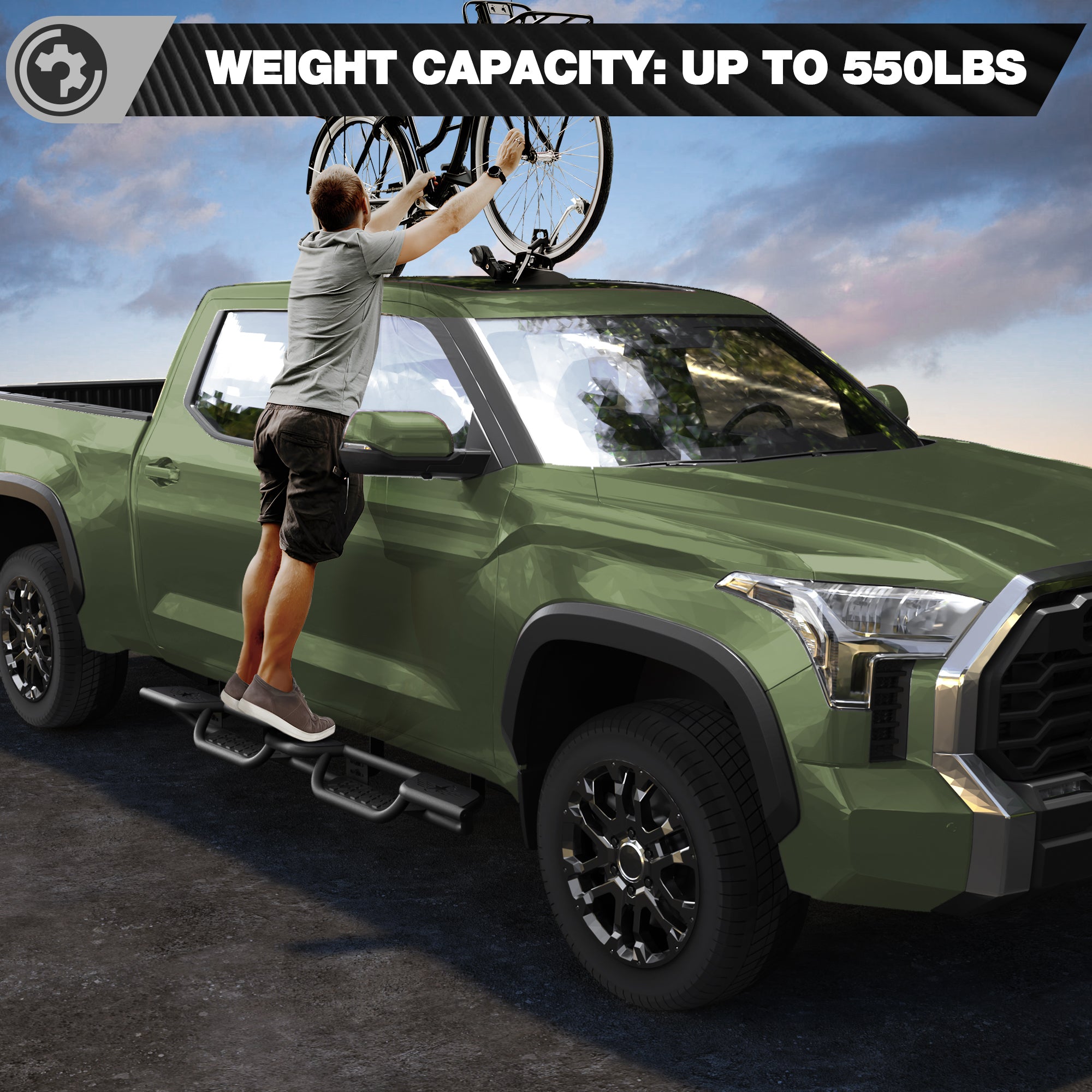 Tundra Running Boards Side Steps for 2022 2023 2024 2025 2026 Toyota Tundra CrewMax