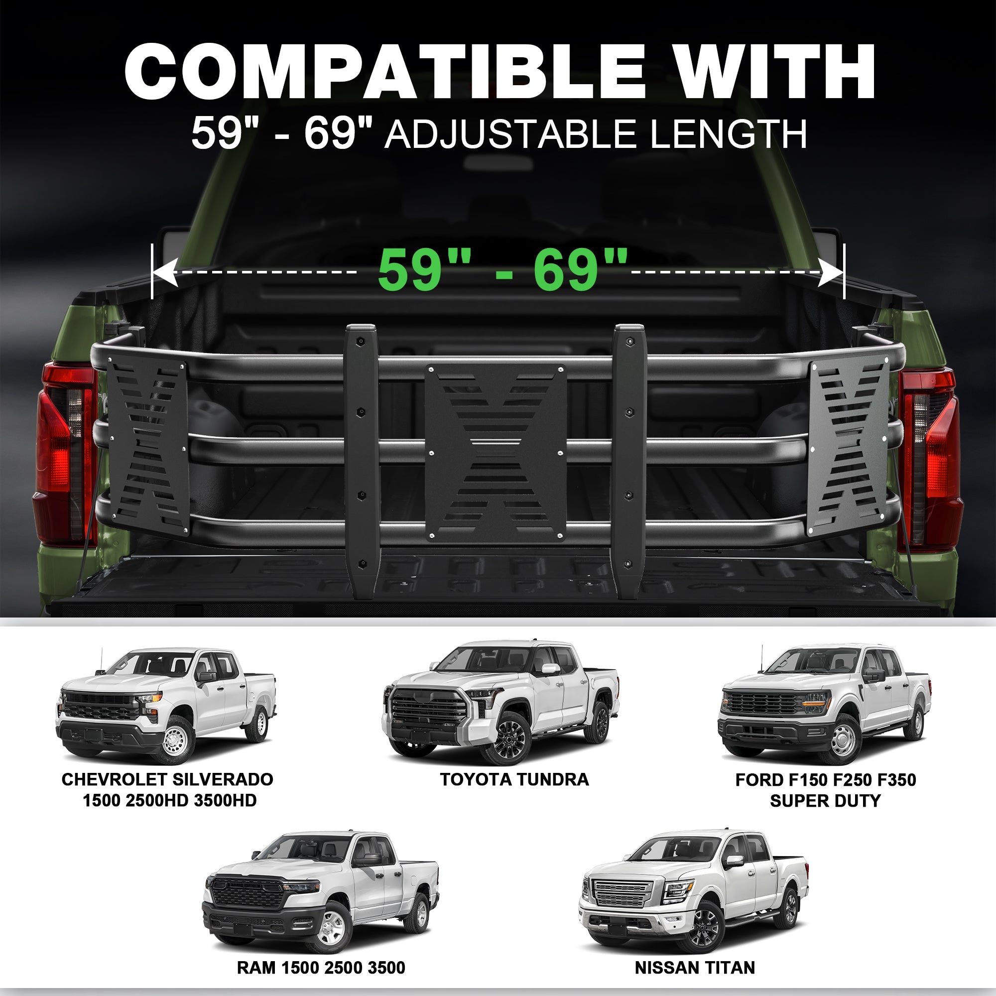 Adjustable Truck Bed Extender 59