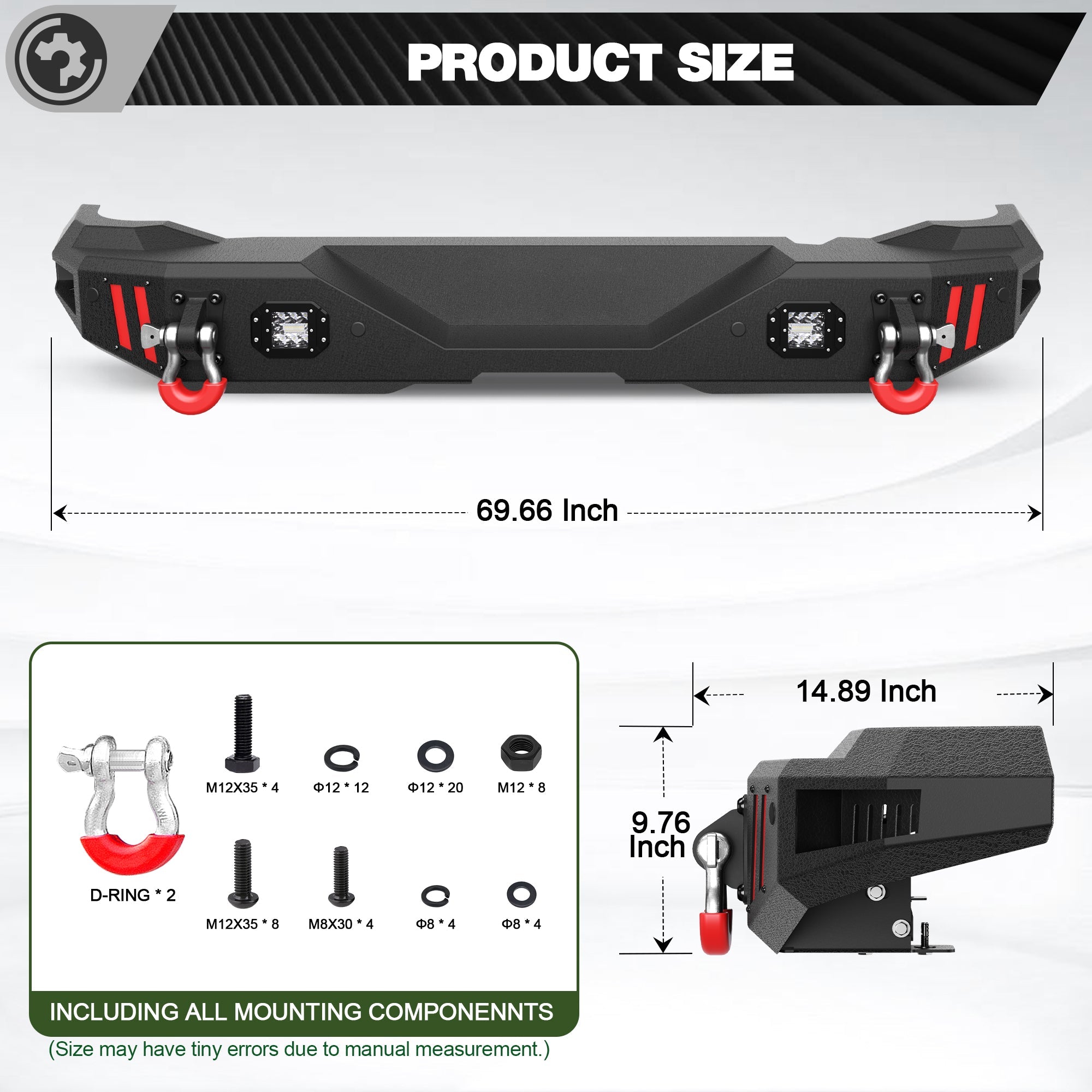 Bronco Rear Bumper Compatible with Ford Bronco 2021 2022 2023 2024 2025 - nadiaauto