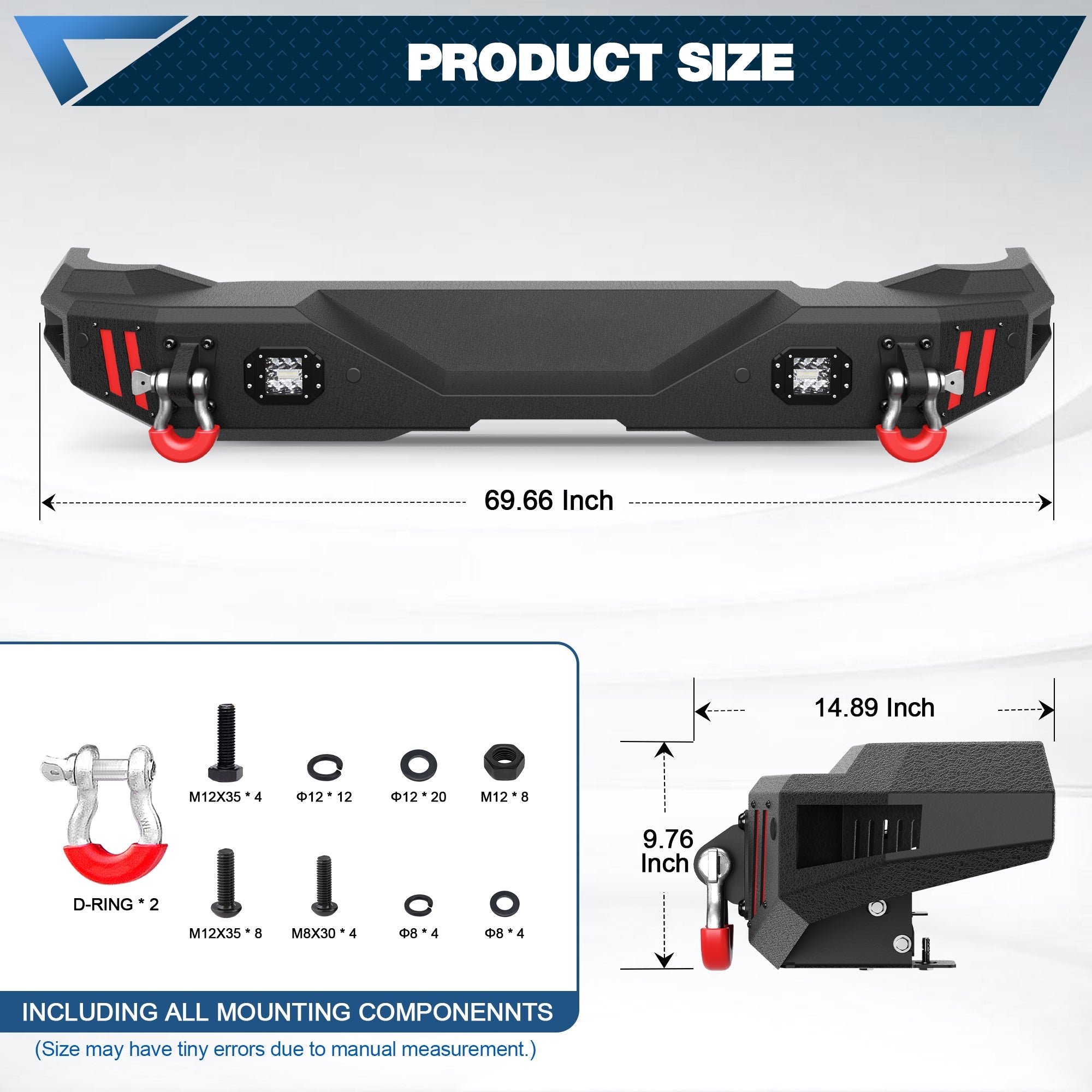Bronco Rear Bumper Compatible with Ford Bronco 2021 2022 2023 2024 2025 (Excluding Bronco Sport or Raptor) - nadiaauto
