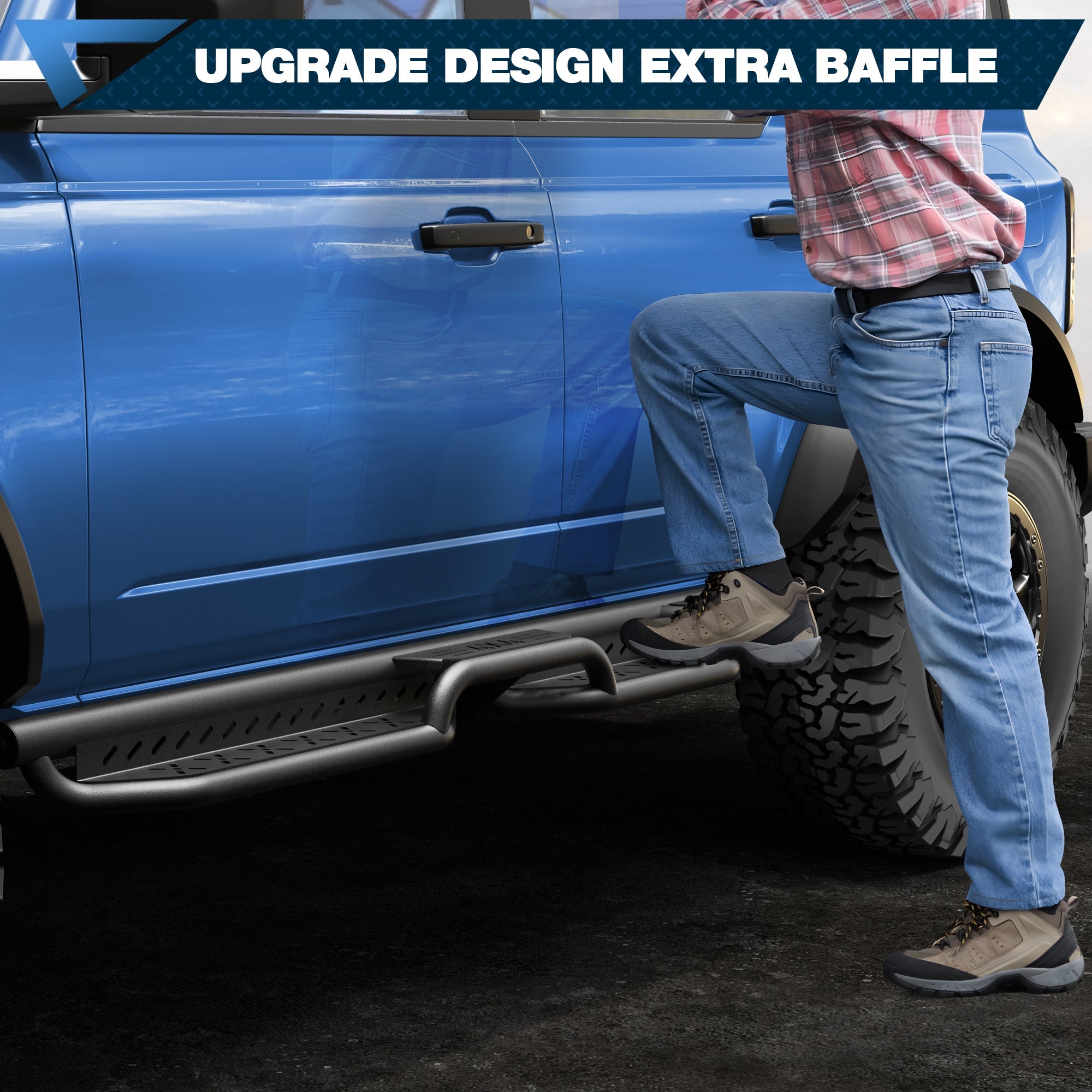 Bronco Running Boards Side Step Compatible Ford Bronco 2021 2022 2023 2024 2025 (Not for Sport) - nadiaauto