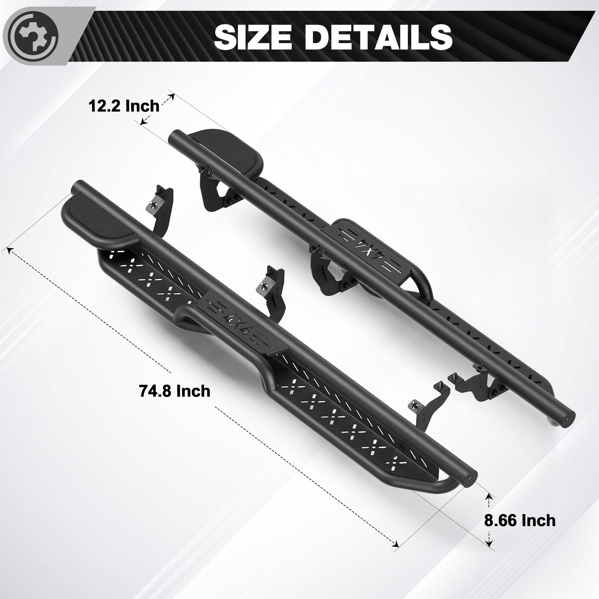 Bronco Running Boards Side Step Compatible Ford Bronco 2021 2022 2023 2024 2025 (Not for Sport) - nadiaauto