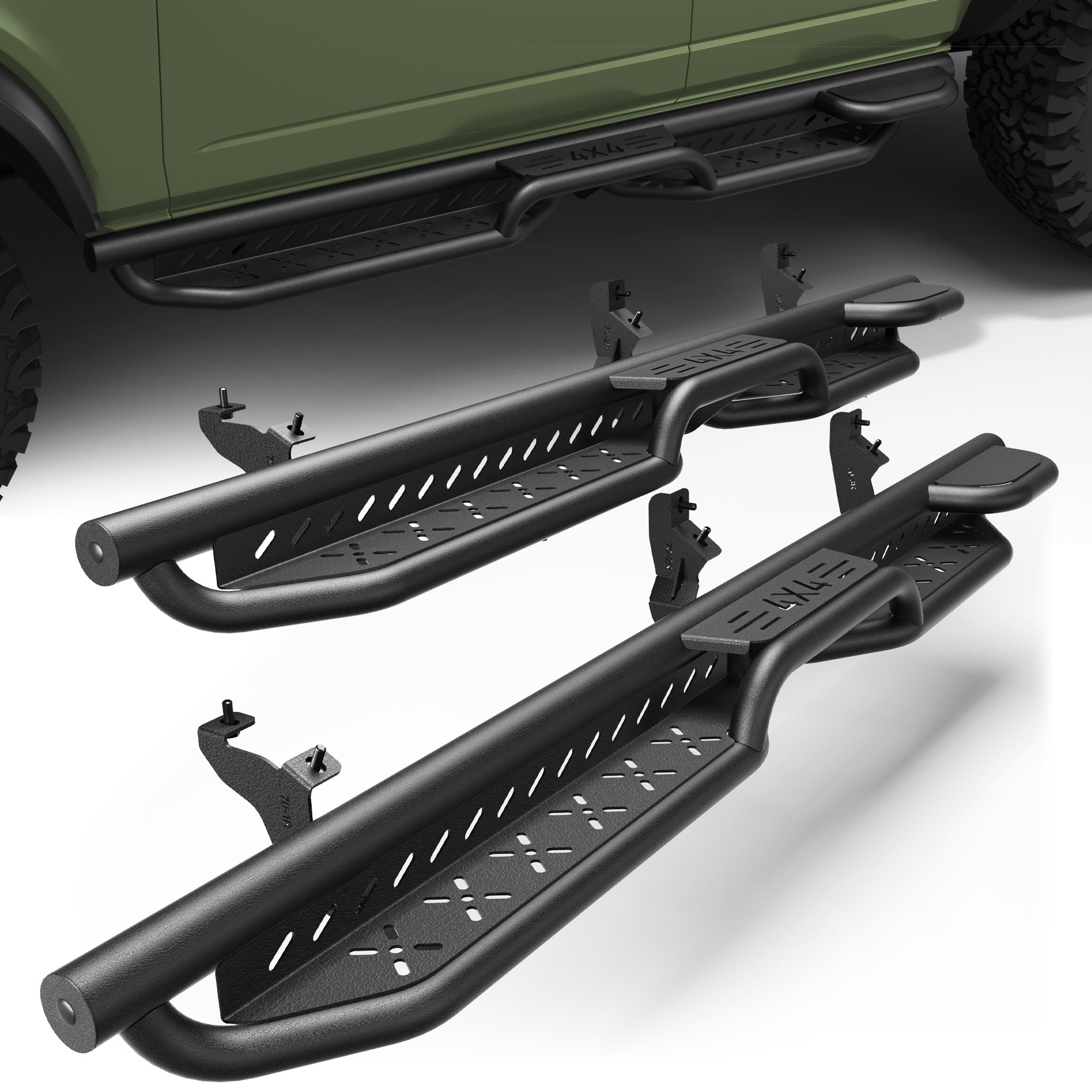 Bronco Running Boards Side Step Compatible Ford Bronco 2021 2022 2023 2024 2025 (Not for Sport) - nadiaauto