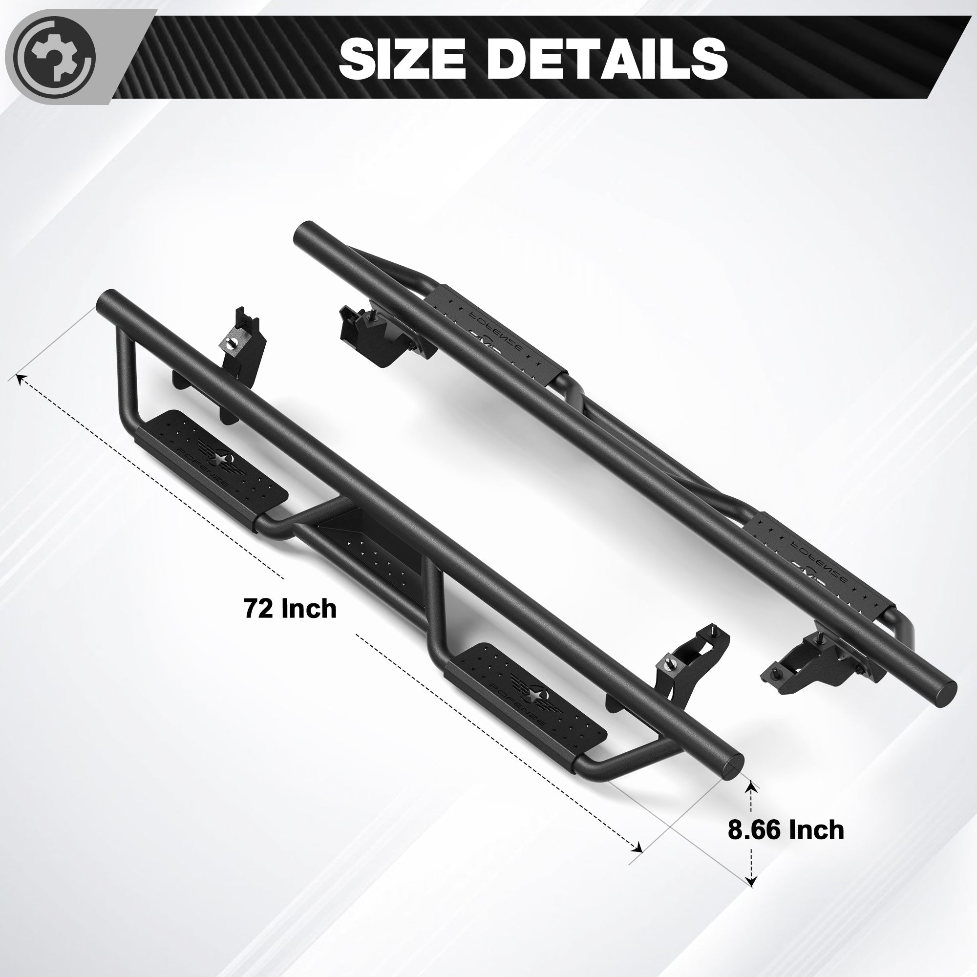 Bronco Running Boards Side Steps Fit 2021 2022 2023 Ford Bronco 4 Door Black Nerf Bars 2 PCS - nadiaauto