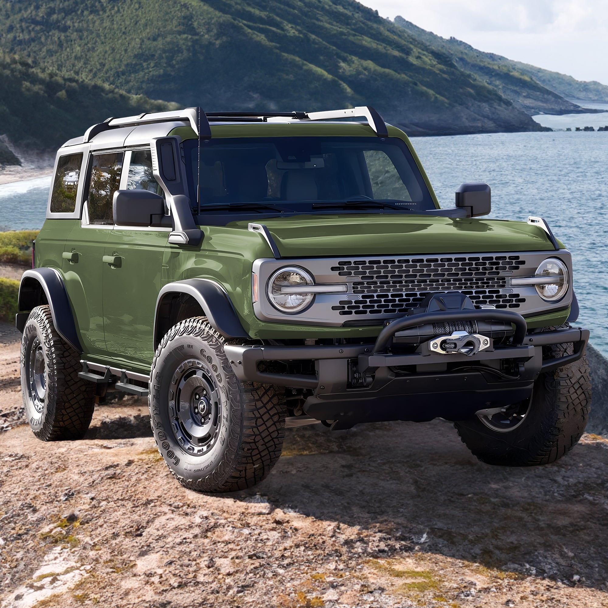 Bronco Running Boards Side Steps Ford Bronco 2021 2022 2023 2024 2025 4-Door/2-Door (4 Packs) - nadiaauto