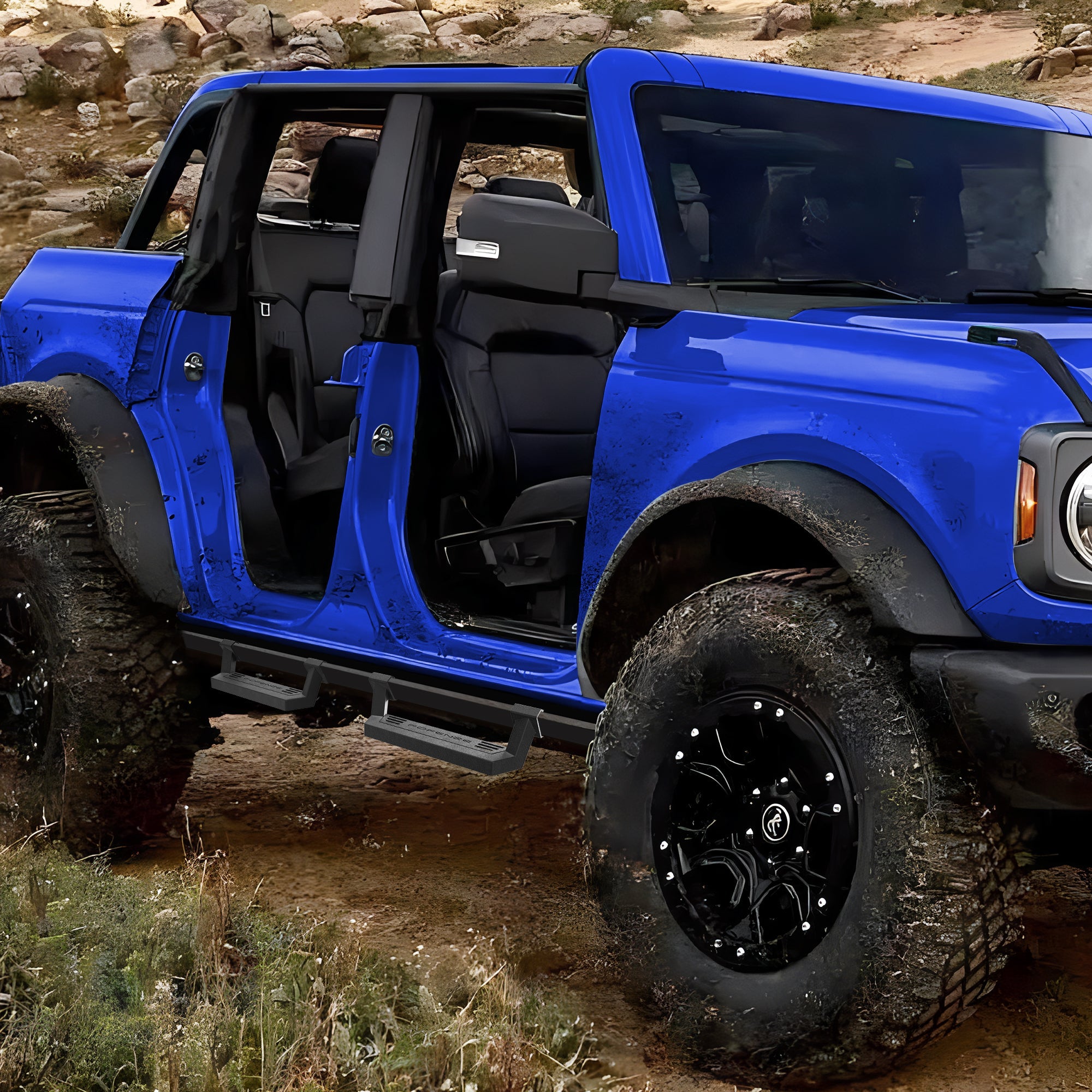 Bronco Running Boards Side Steps Ford Bronco 2021 2022 2023 2024 2025 4 - Door/2 - Door (4 Packs) - nadiaauto