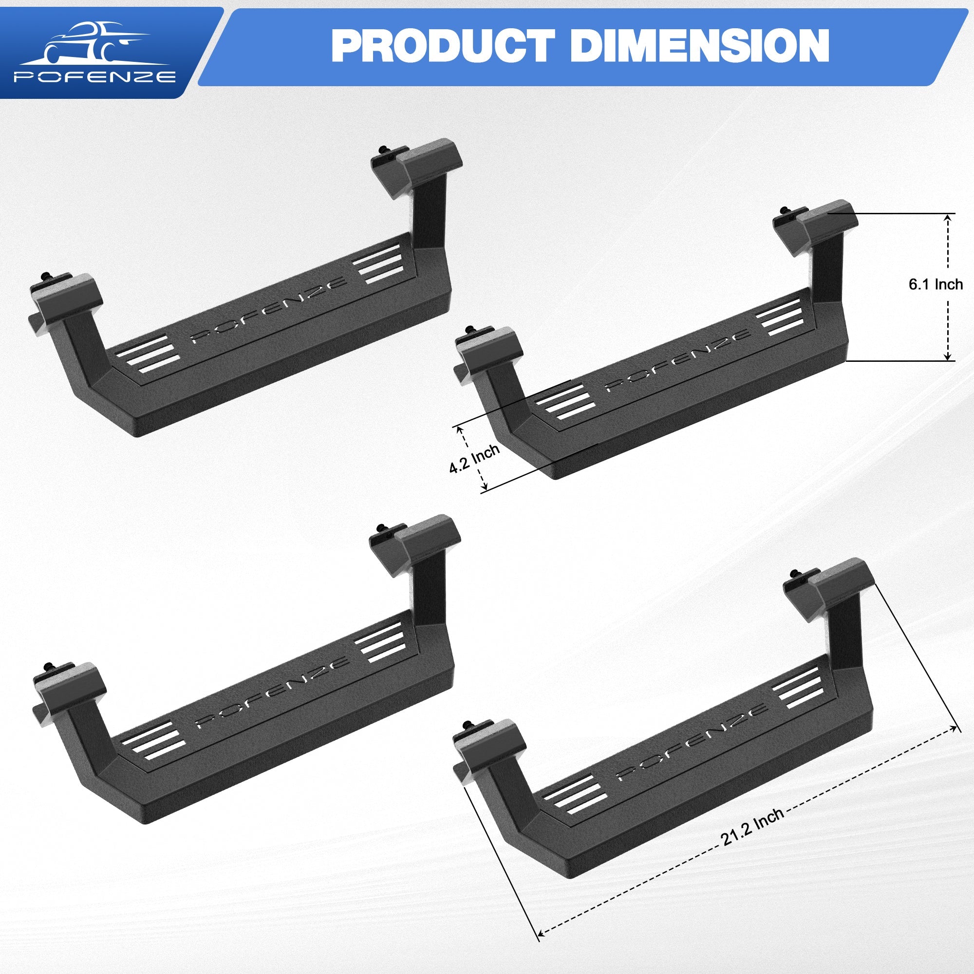 Bronco Running Boards Side Steps Ford Bronco 2021 2022 2023 2024 2025 4 - Door/2 - Door (4 Packs) - nadiaauto