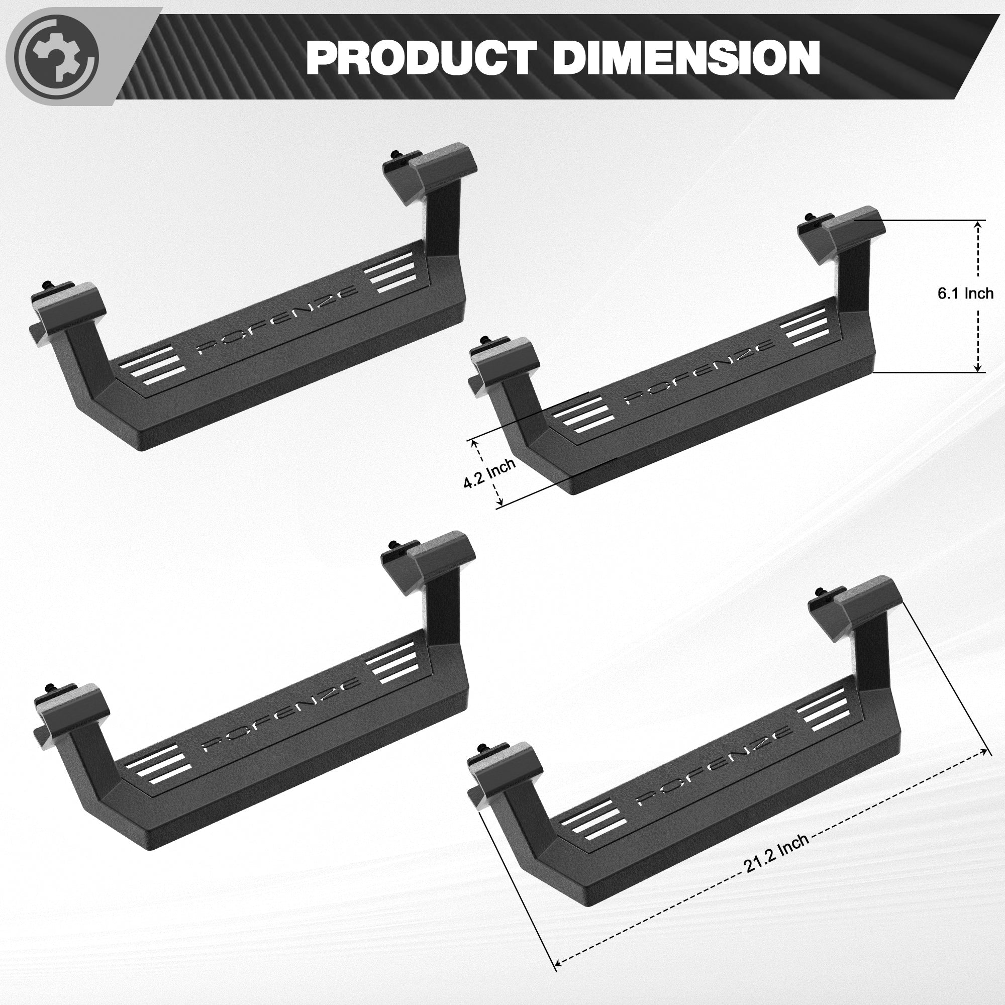 Bronco Running Boards Side Steps Ford Bronco 2021 2022 2023 2024 2025 4-Door/2-Door (4 Packs) - nadiaauto