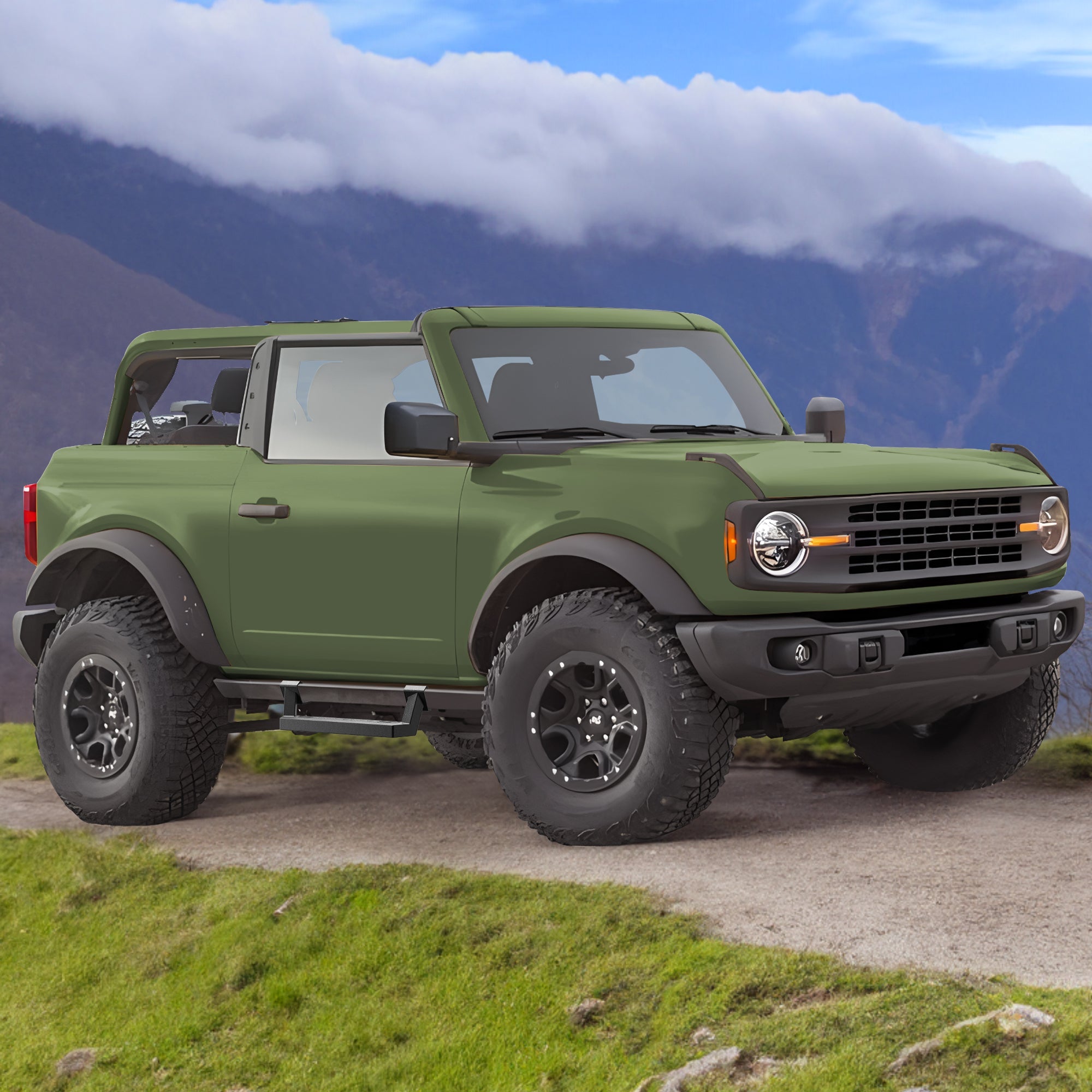 Bronco Side Steps for Rock Rails Compatible with 2021-2025 Ford Bronco 2-Door - nadiaauto