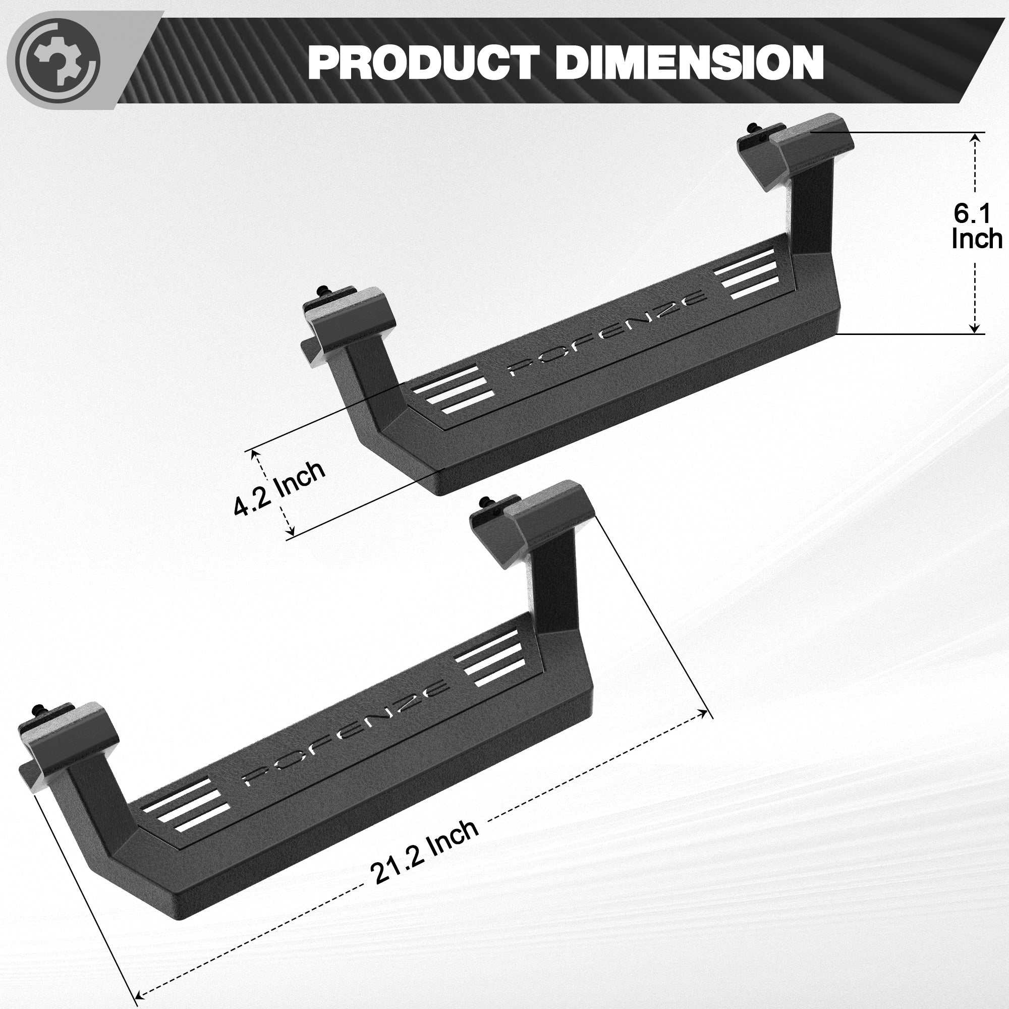 Bronco Side Steps for Rock Rails Compatible with 2021-2025 Ford Bronco 2-Door - nadiaauto
