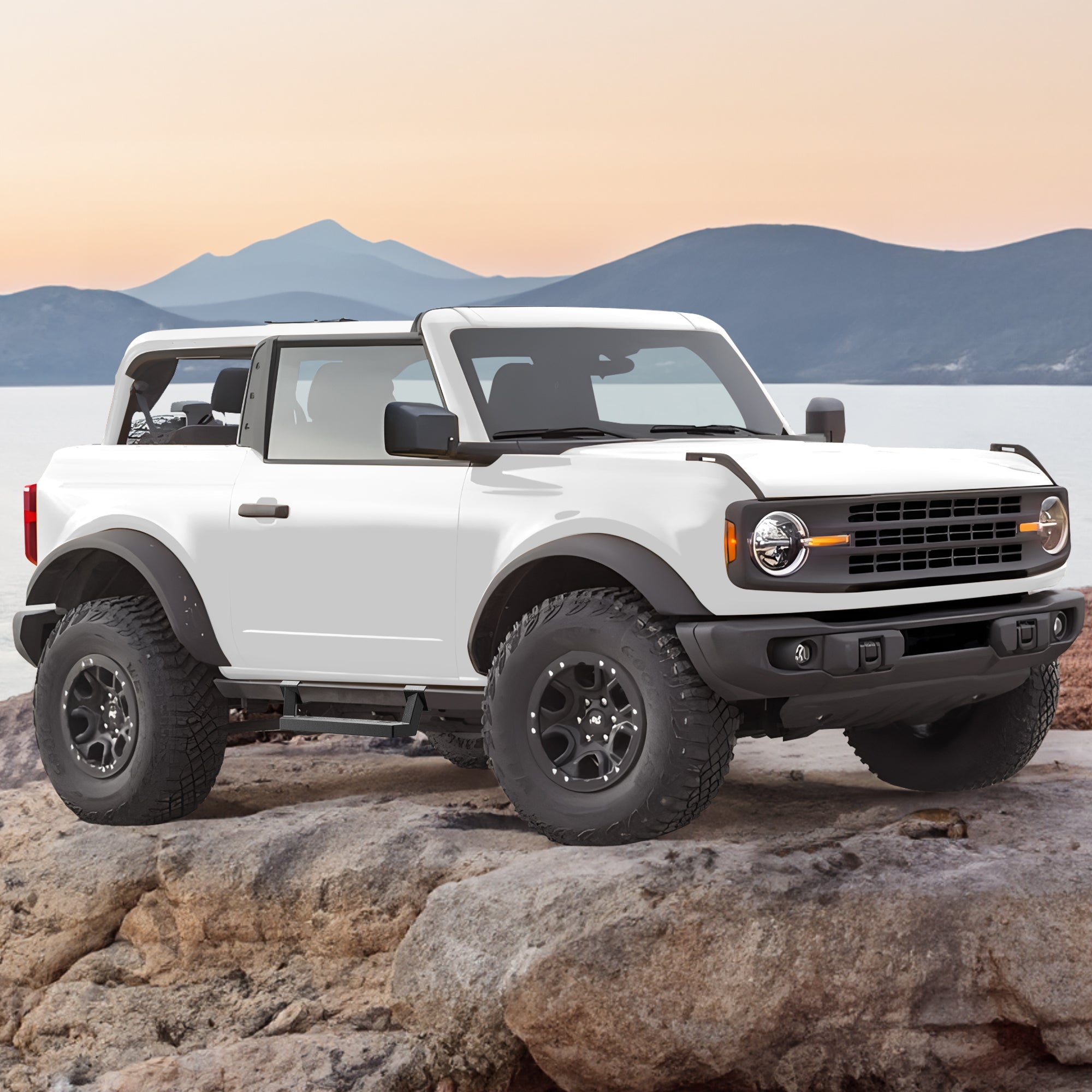 Bronco Side Steps for Rock Rails Compatible with 2021 - 2025 Ford Bronco 2 - Door - nadiaauto